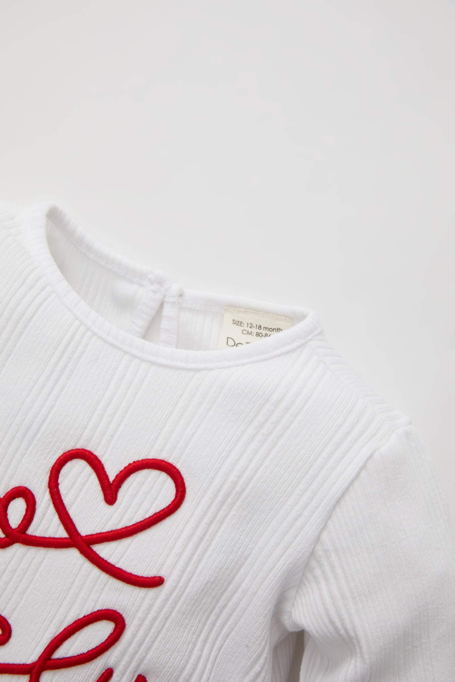 Baby Girl Crew Neck Printed Ribbed Camisole T-Shirt