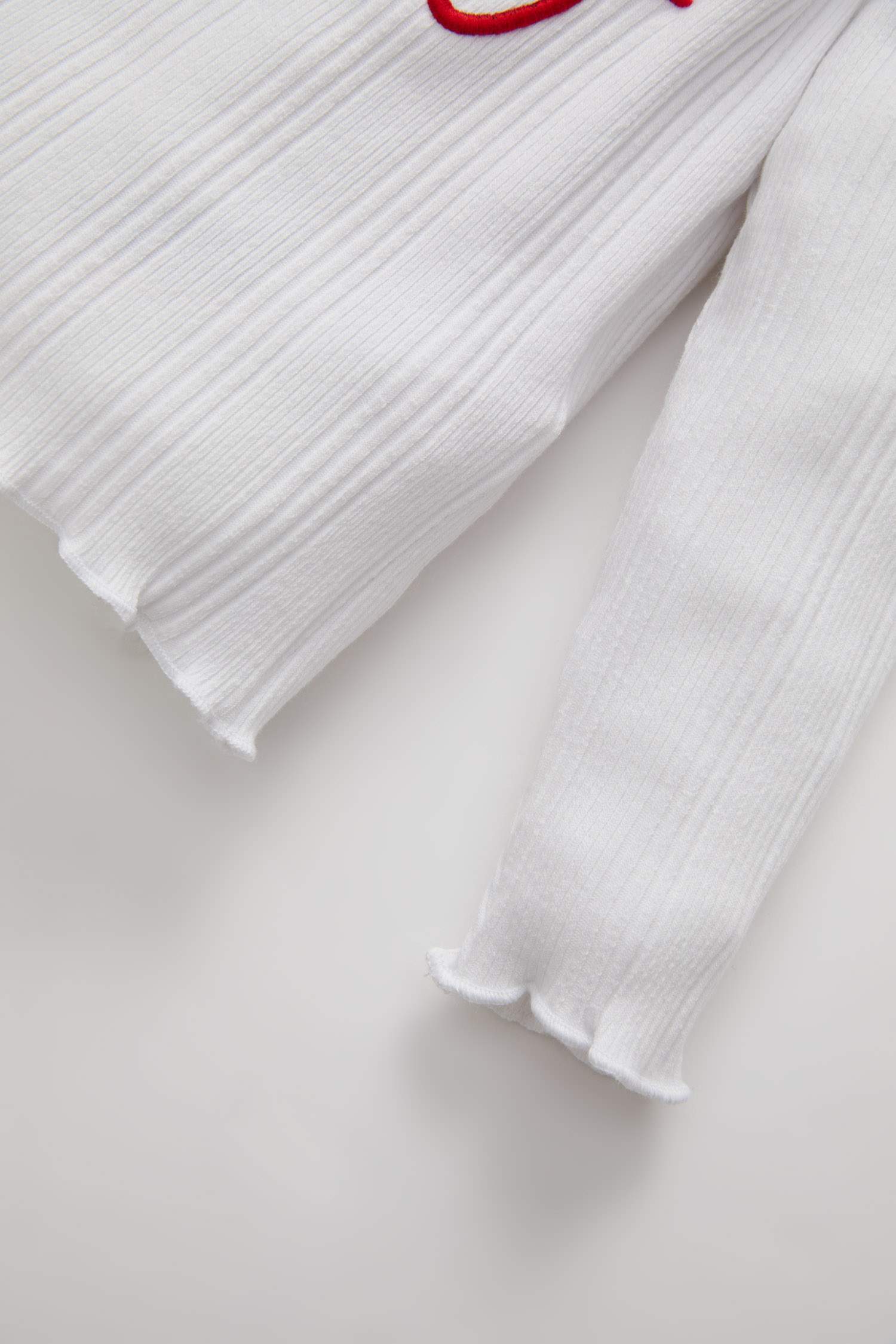 Baby Girl Crew Neck Printed Ribbed Camisole T-Shirt