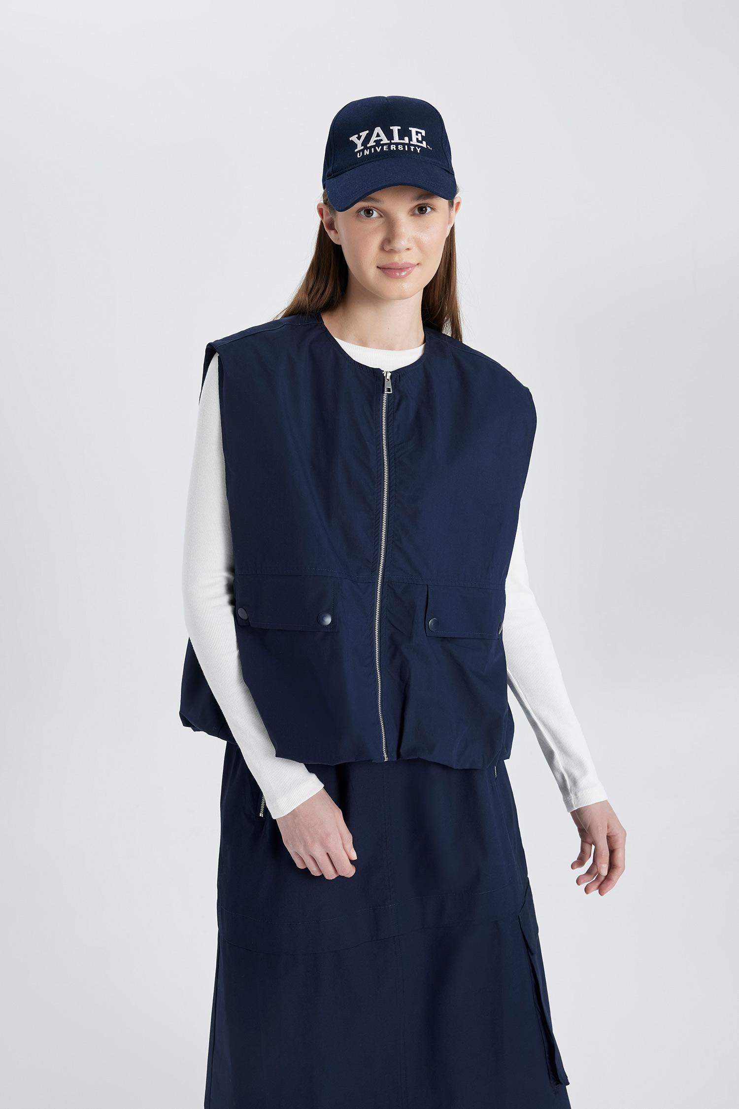 Zippered Poplin Vest