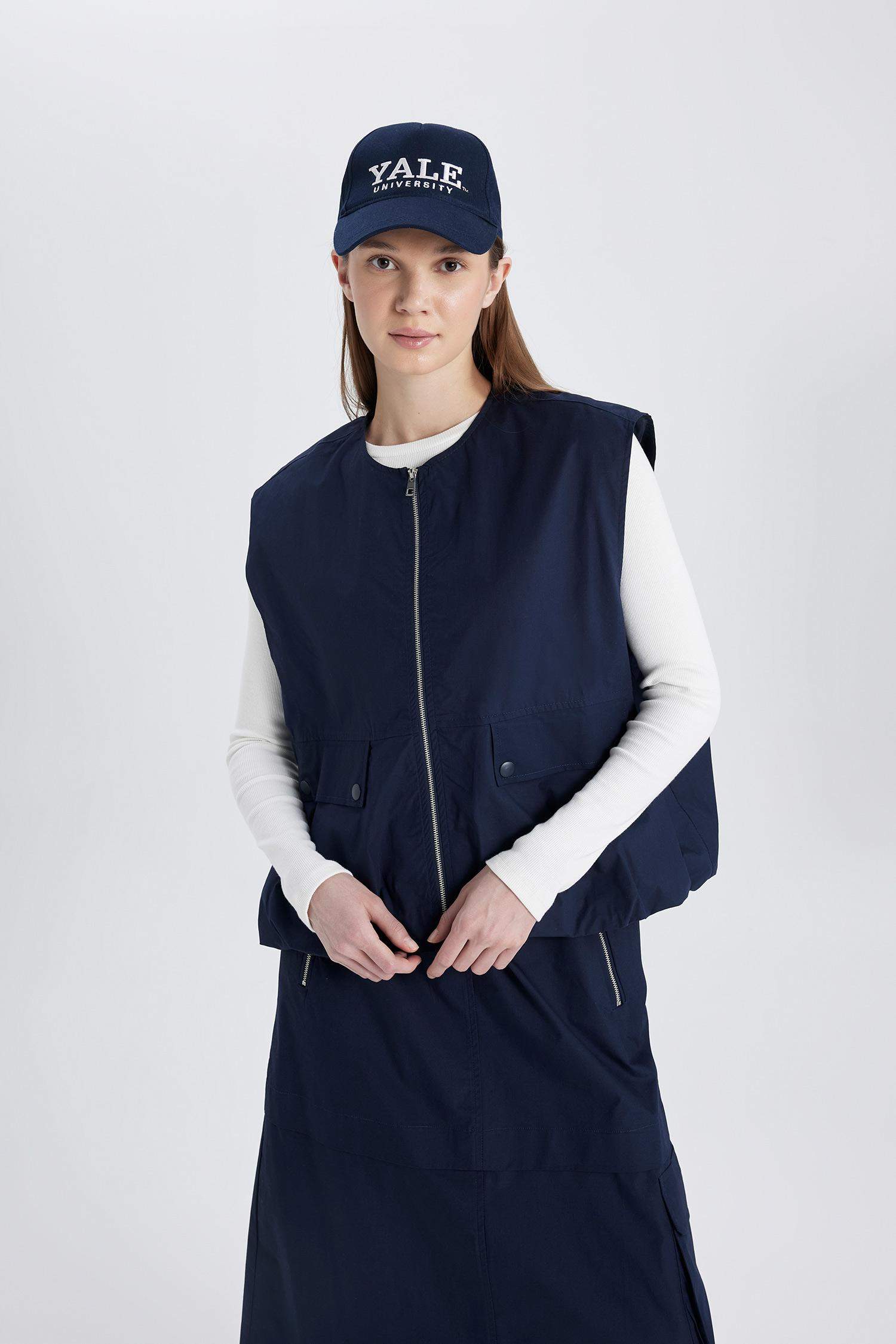 Zippered Poplin Vest