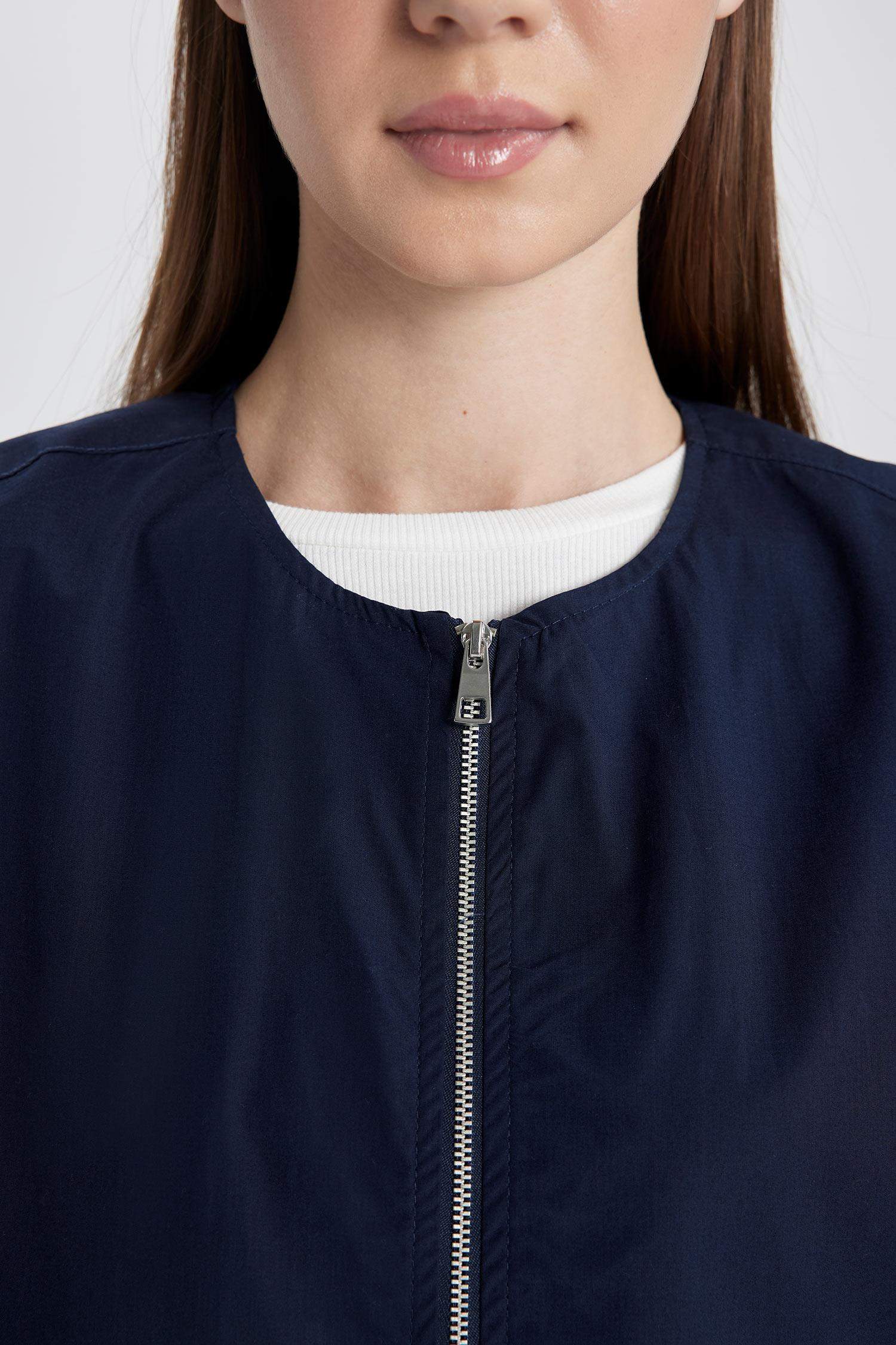 Zippered Poplin Vest