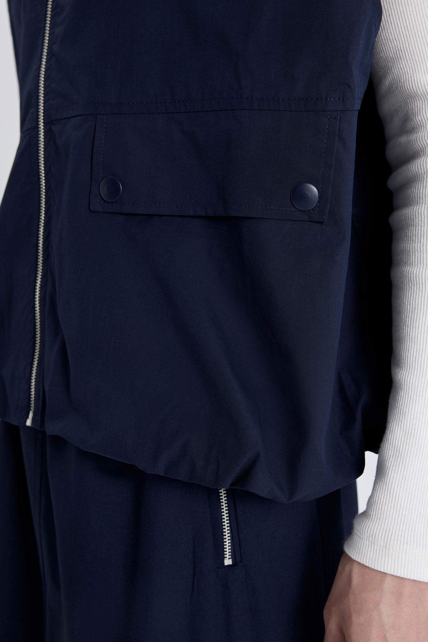 Zippered Poplin Vest