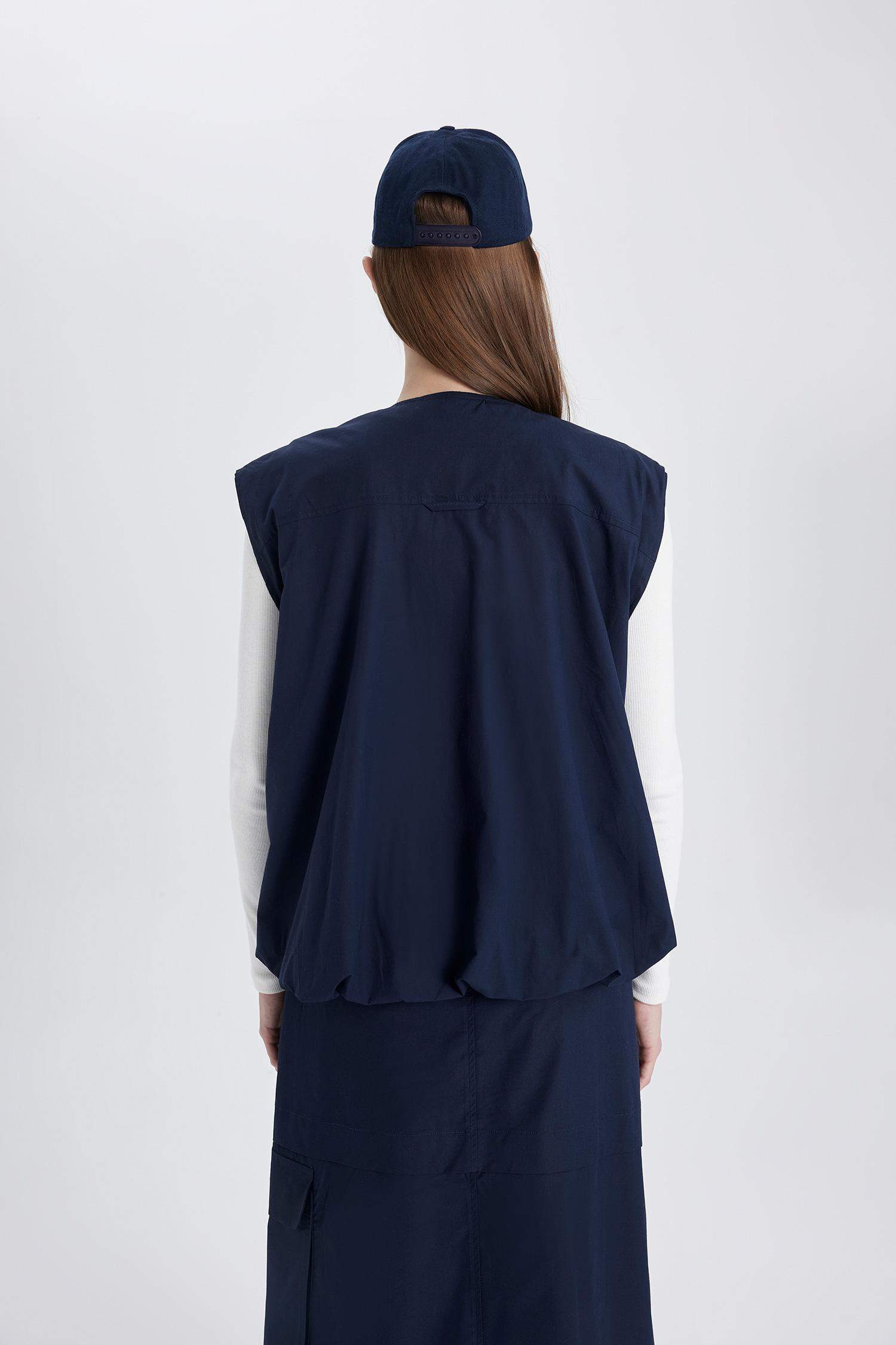 Zippered Poplin Vest