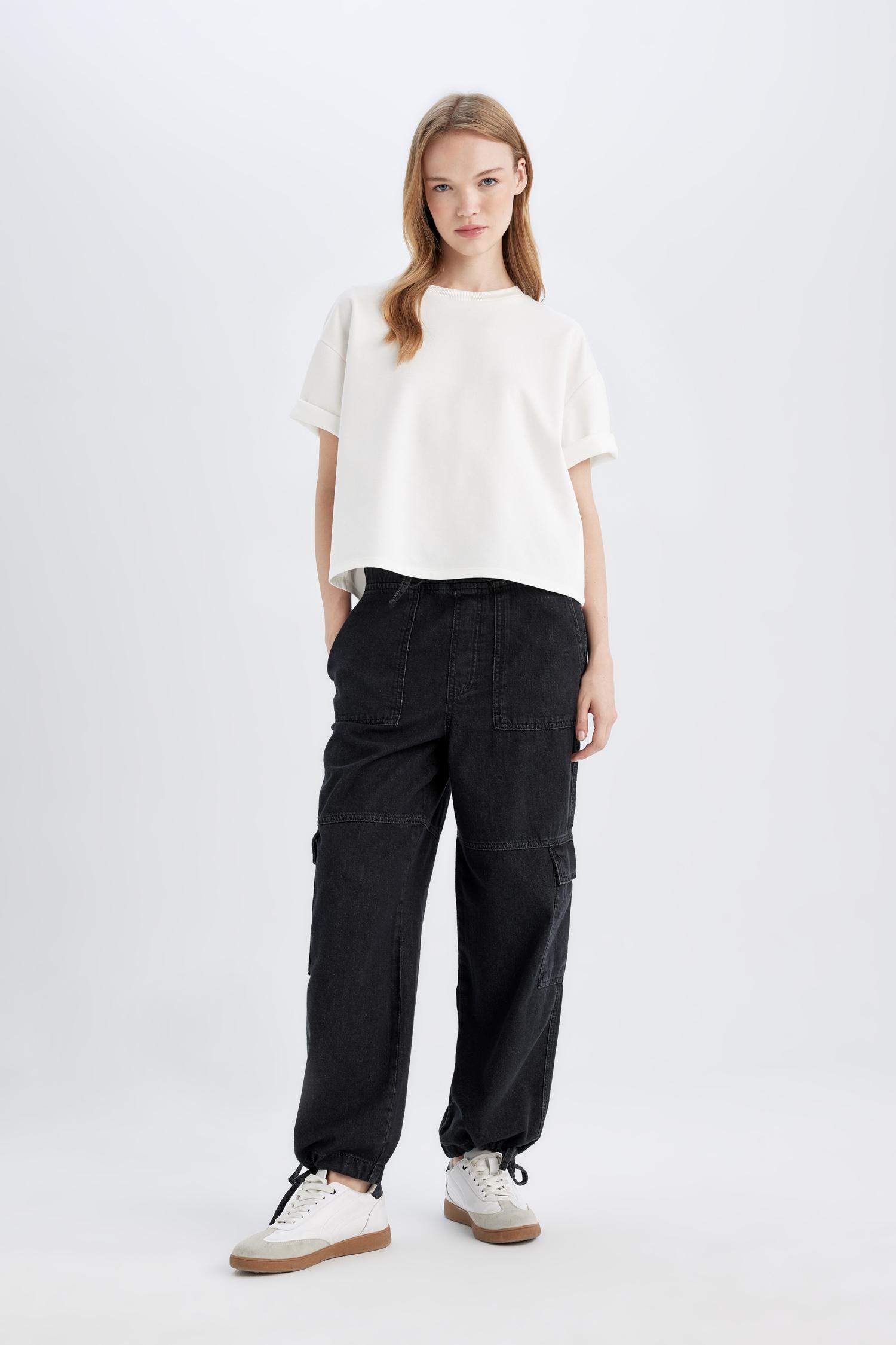 Cargo Jogger High Waist Ankle Length Jeans