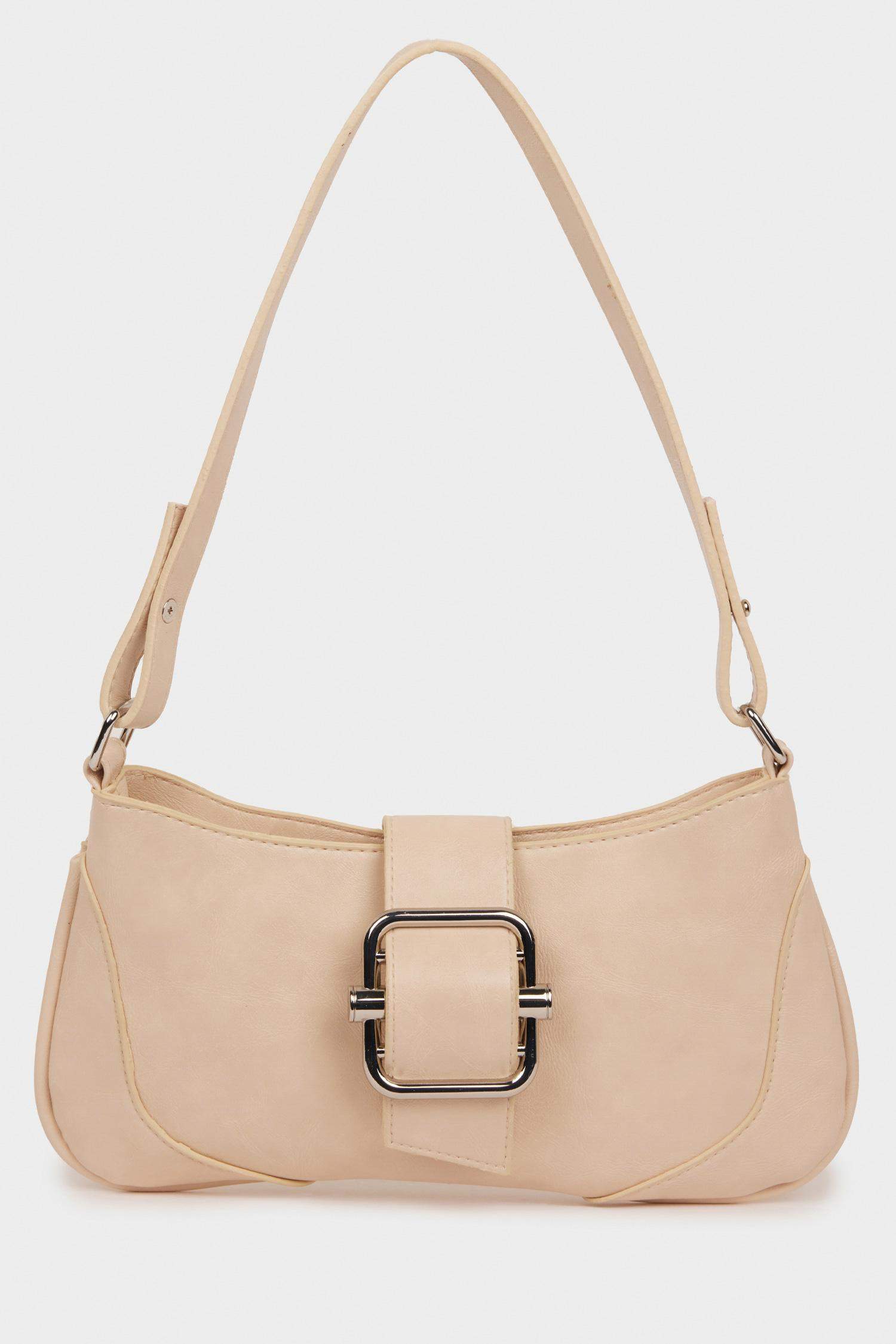 Kadın Toka Detaylı Suni Deri Omuz Çantası