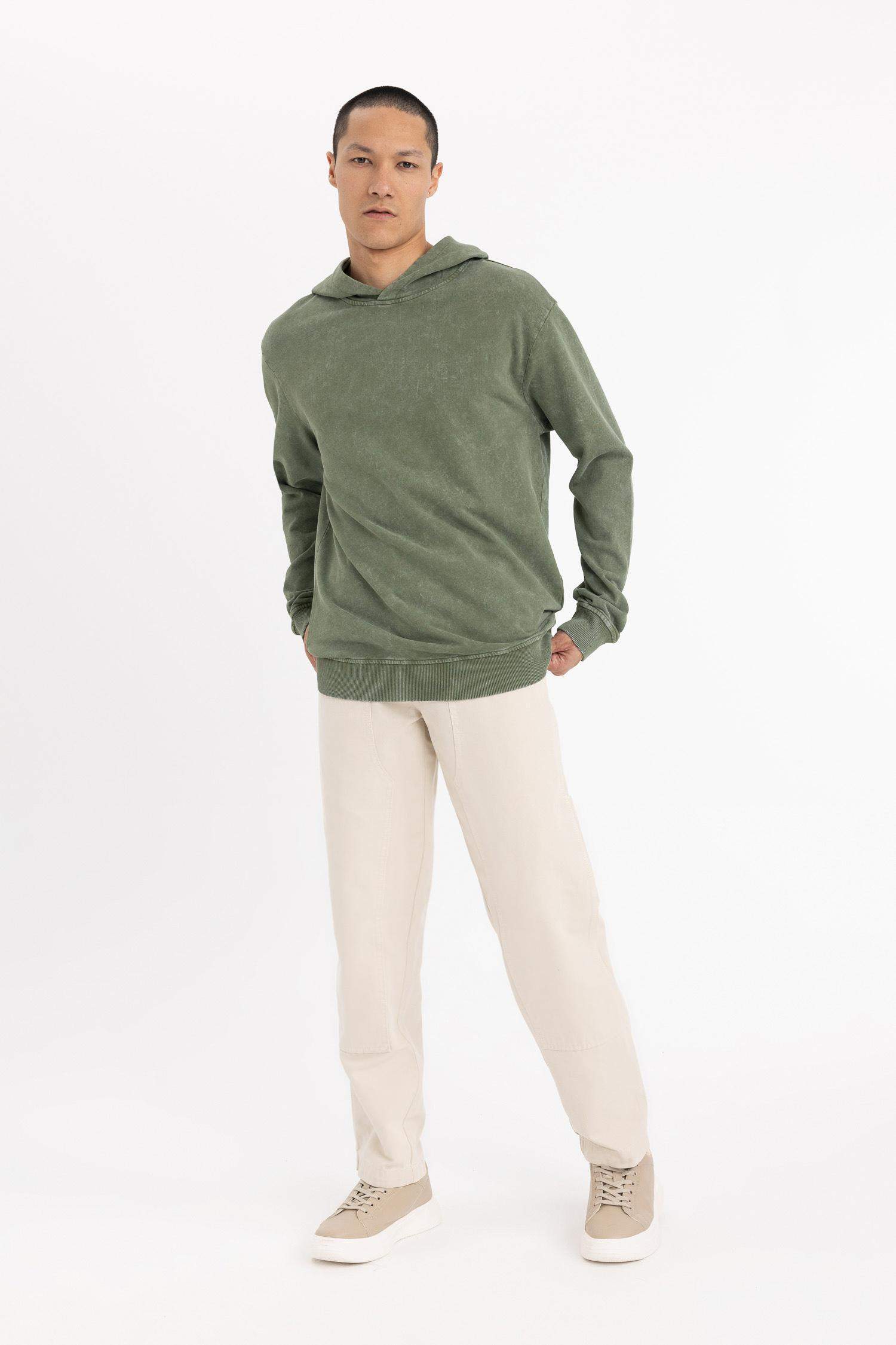 Gabardin Pantolon Wide Leg Düz Paça Cepli 