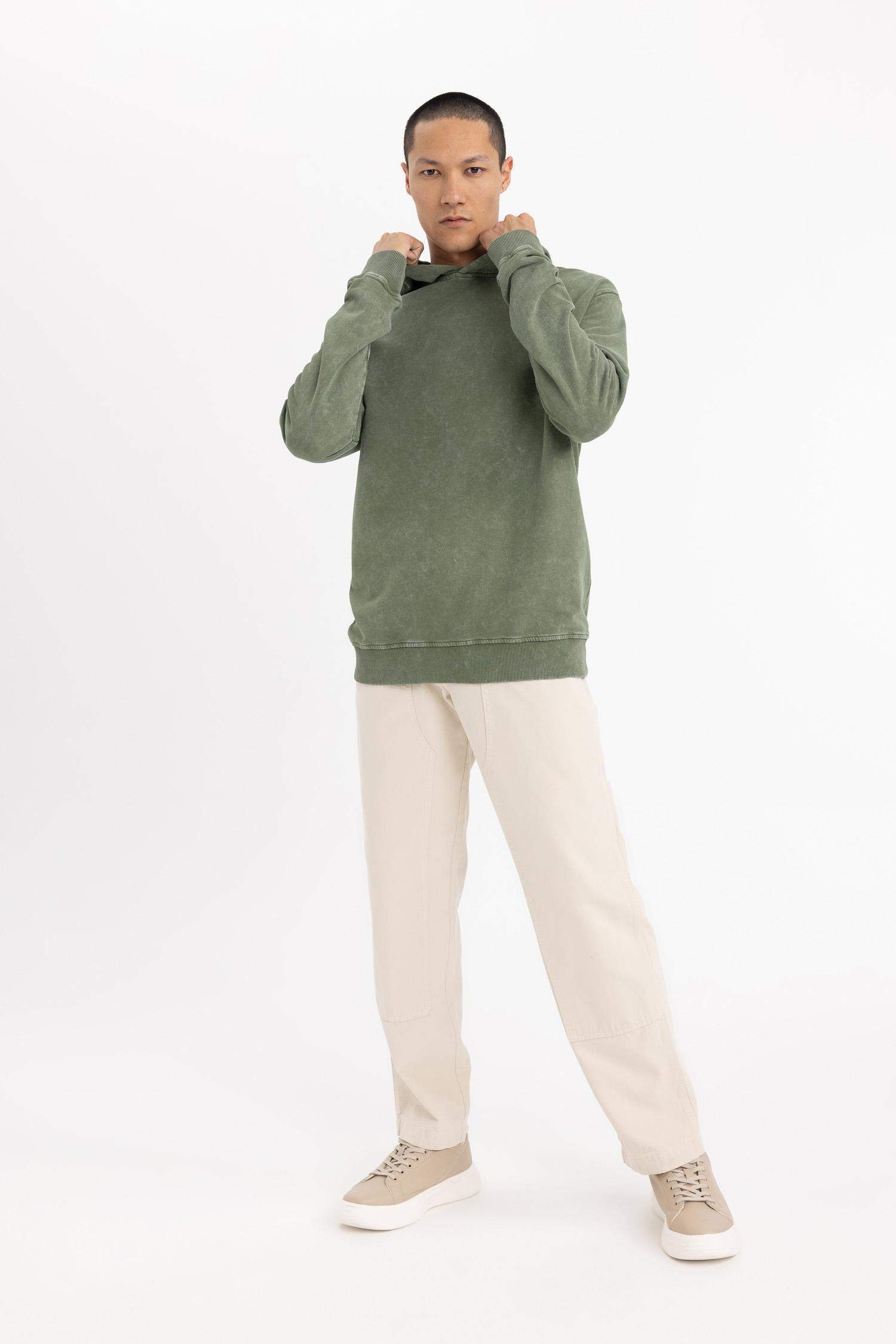 Gabardin Pantolon Wide Leg Düz Paça Cepli 