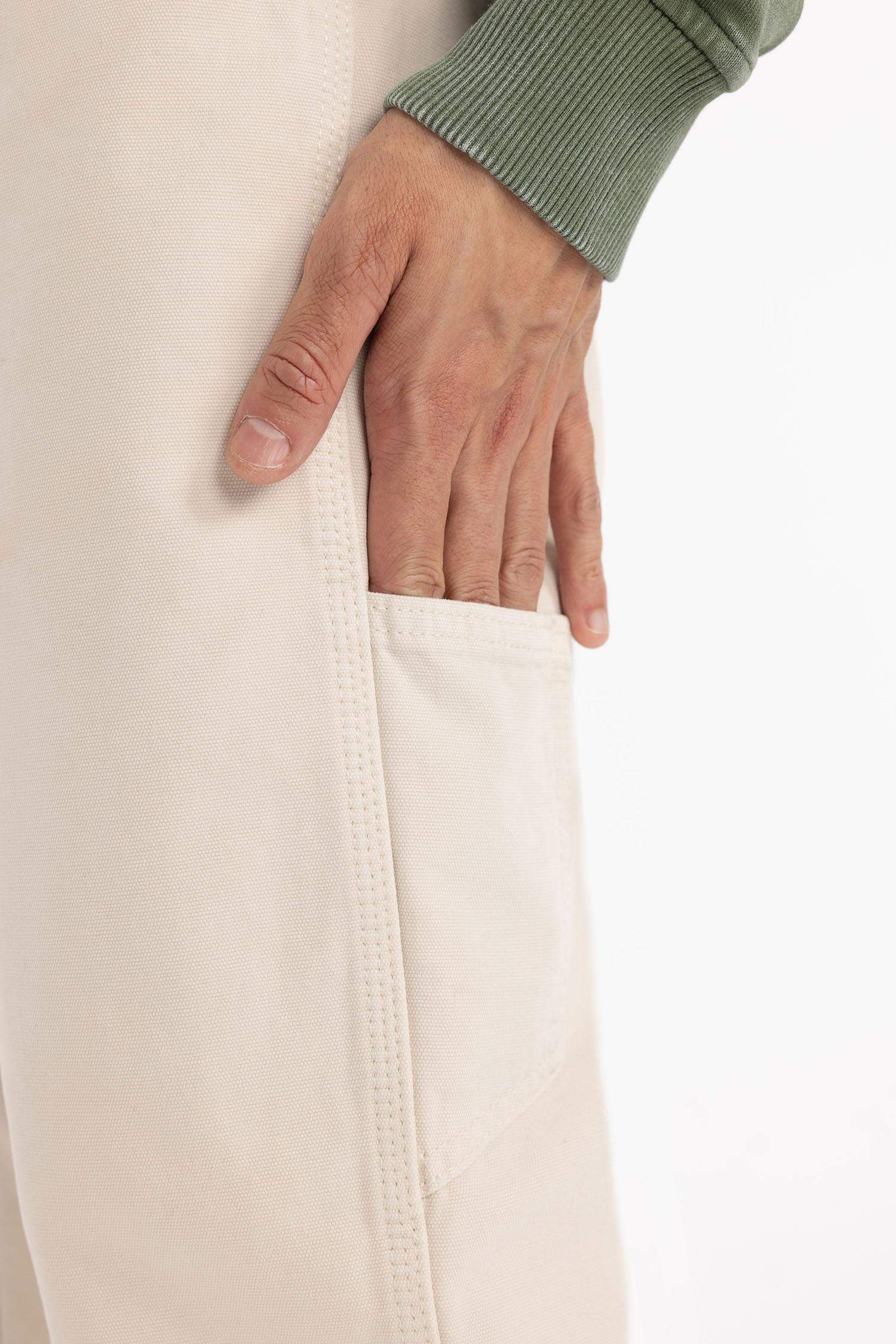 Gabardin Pantolon Wide Leg Düz Paça Cepli 