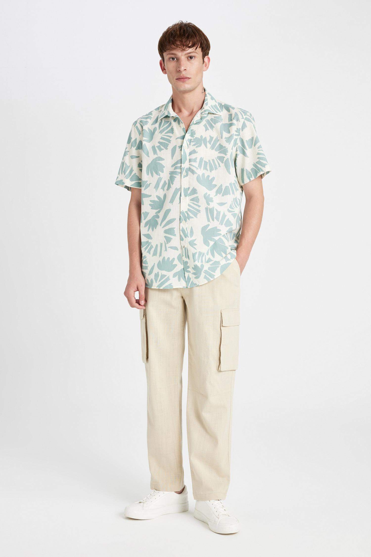 Wide Leg Bol Rahat Kesim Kargo Cepli Keten Görünümlü Yazlık Pantolon