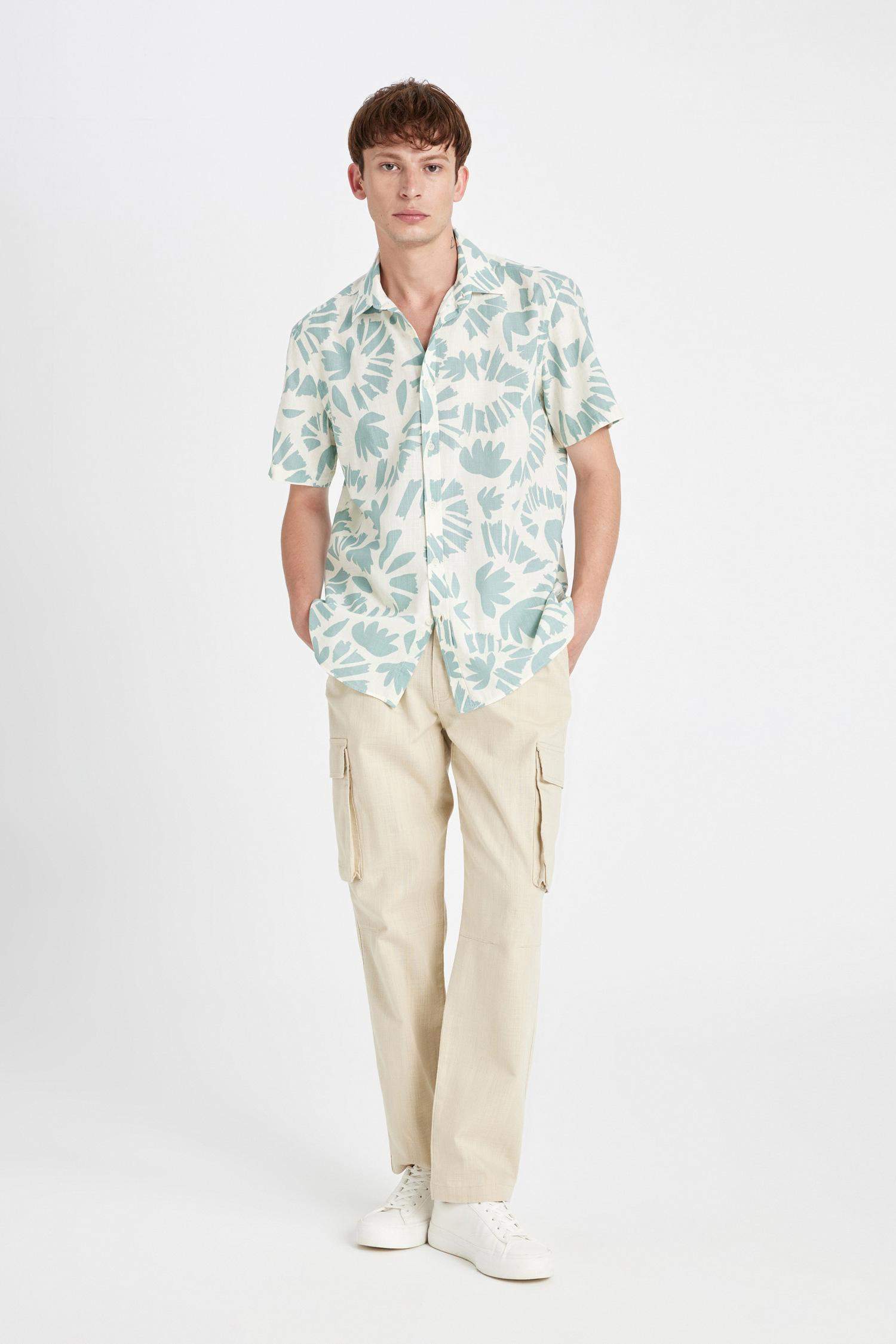 Wide Leg Bol Rahat Kesim Kargo Cepli Keten Görünümlü Yazlık Pantolon