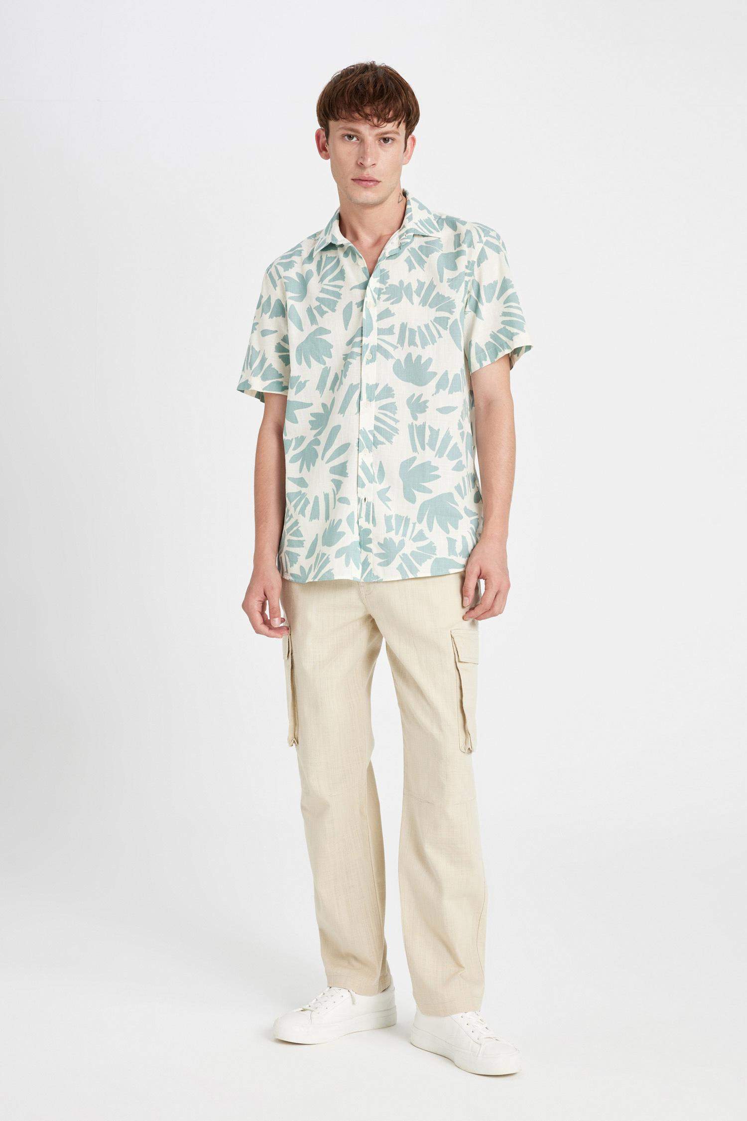 Wide Leg Bol Rahat Kesim Kargo Cepli Keten Görünümlü Yazlık Pantolon