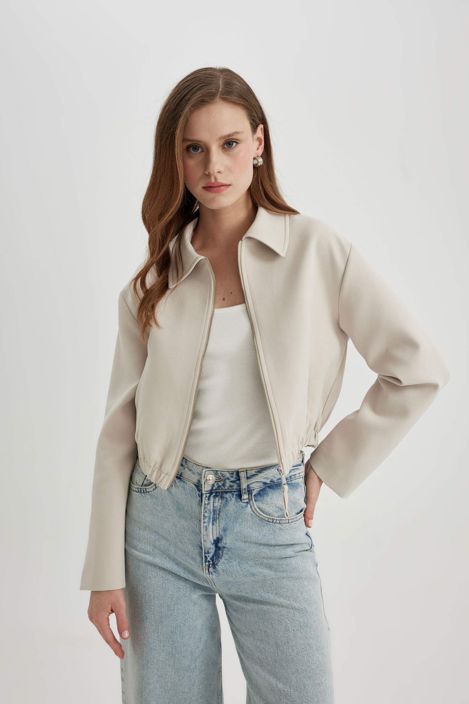 سترة بليزر بومبر بياخة قميص