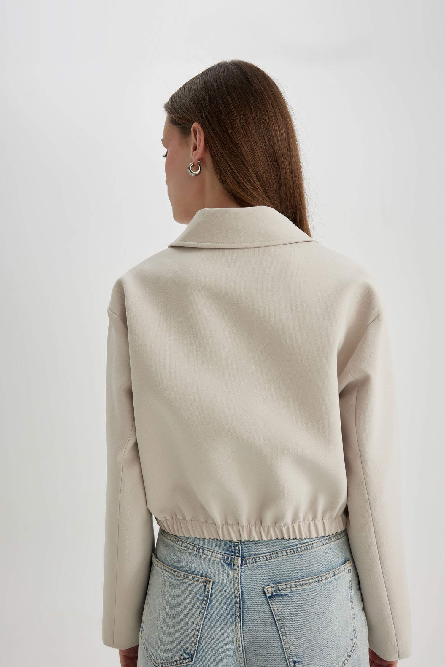 سترة بليزر بومبر بياخة قميص