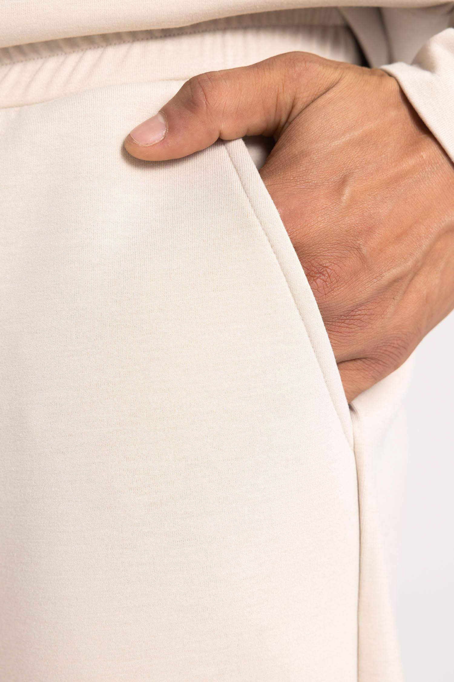 بنطلون بجامة رياضي قماش سكوبا سليم فيت برجل مطاطي