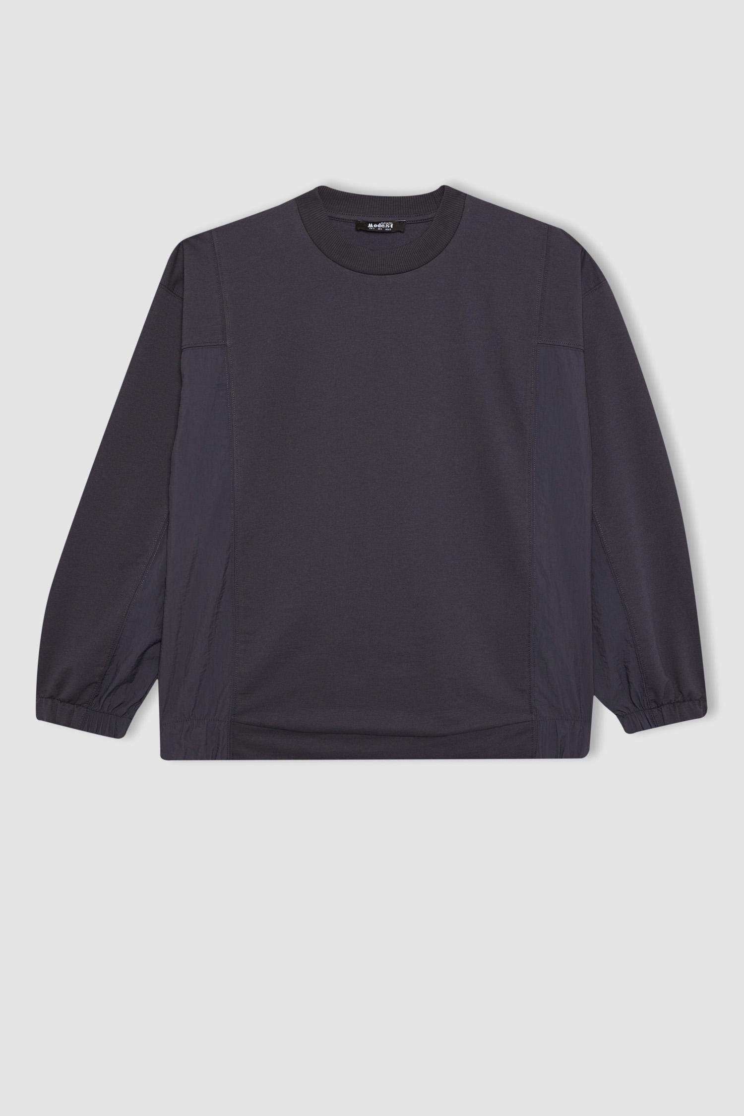 قميص طويل قصة عادية بكم طويل