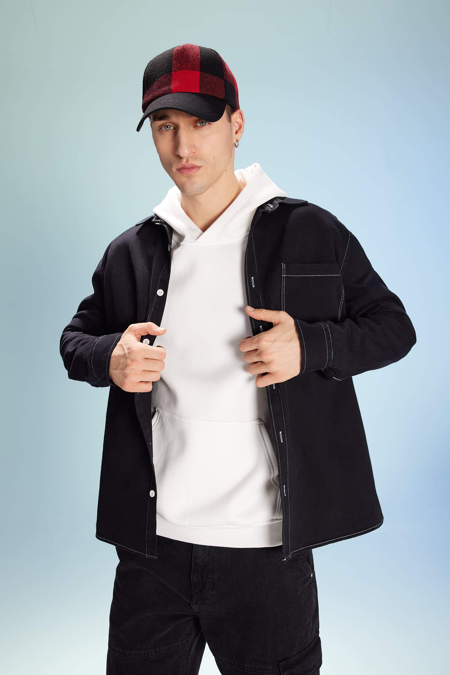 قميص كم طويل قطن قصة مريحة