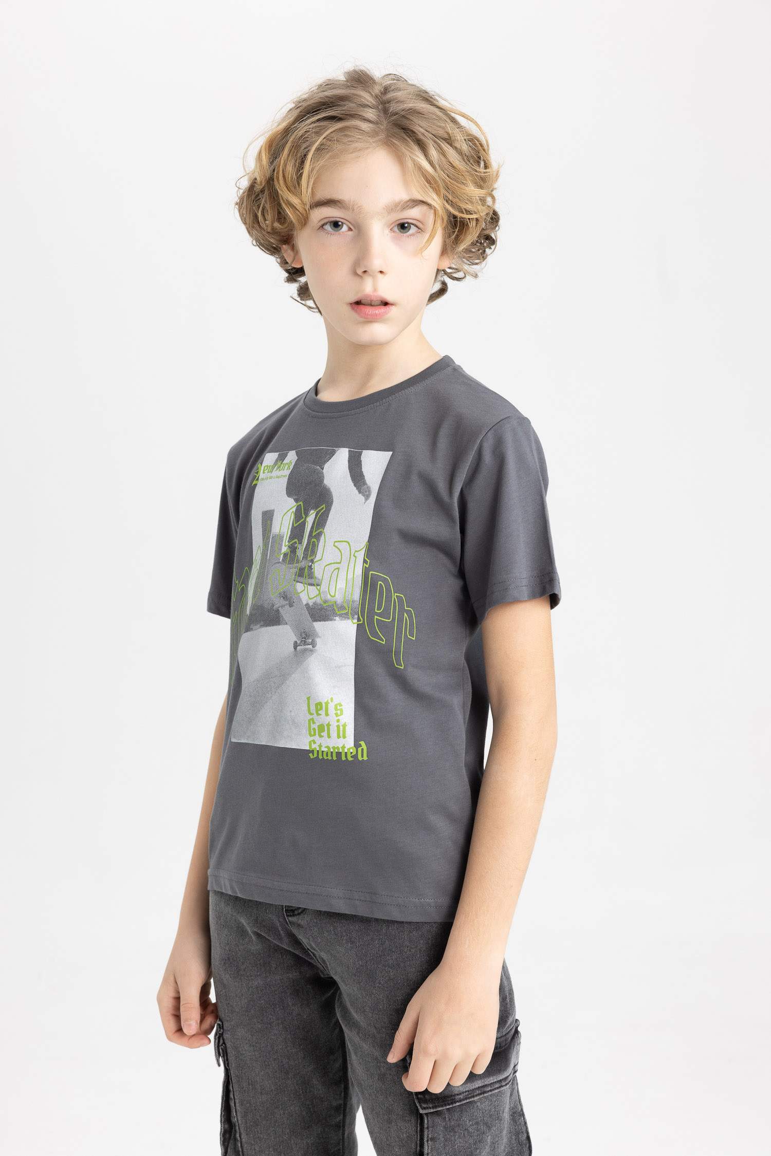 Boy Crew Neck Printed Short Sleeve T-Shirt