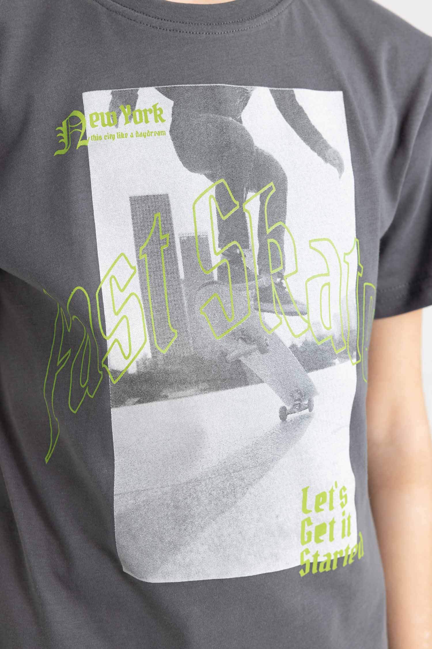 Boy Crew Neck Printed Short Sleeve T-Shirt