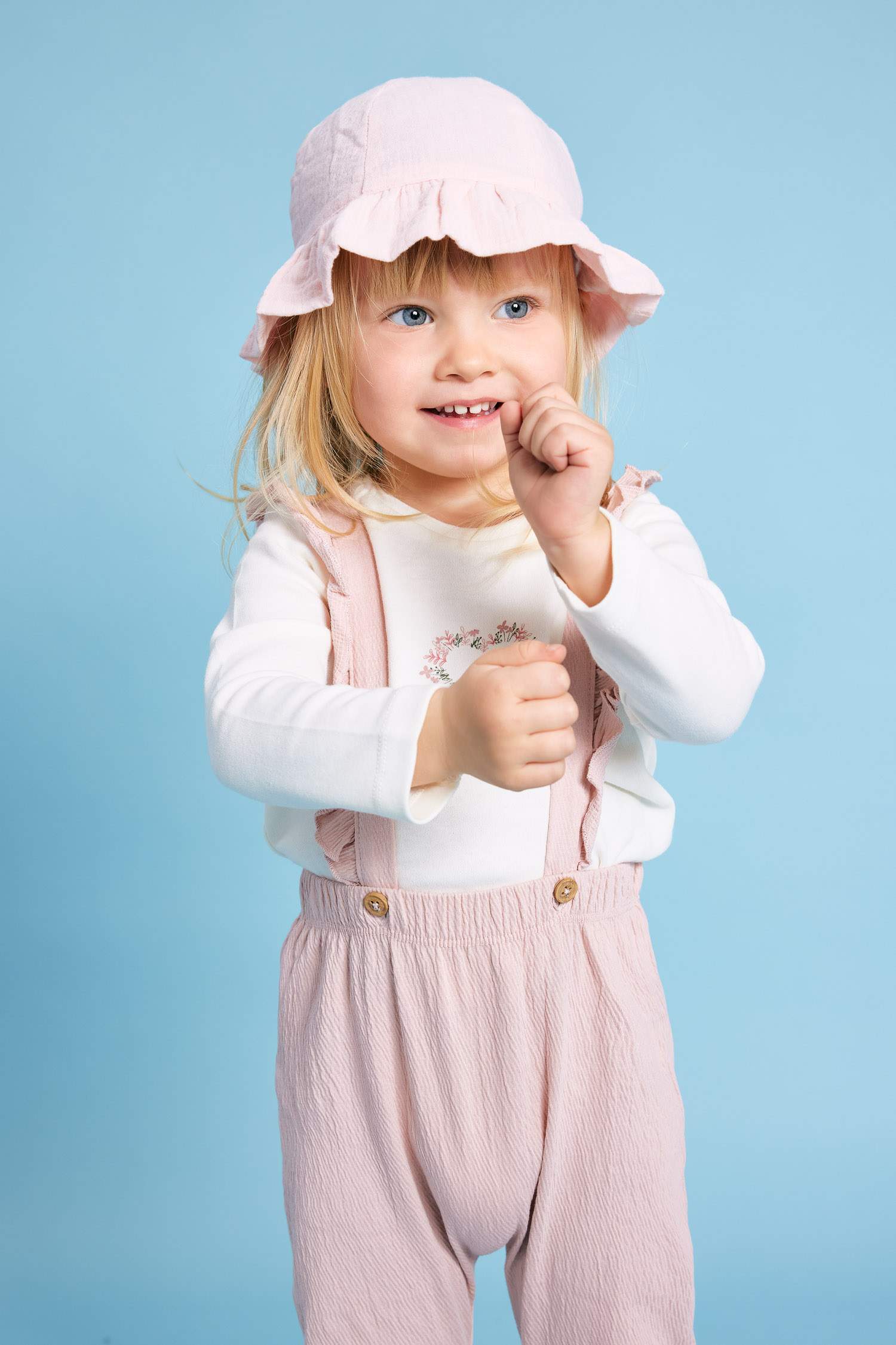 Baby Girl Long Sleeve T-Shirt Crinkle Fabric Salopet Set of 2