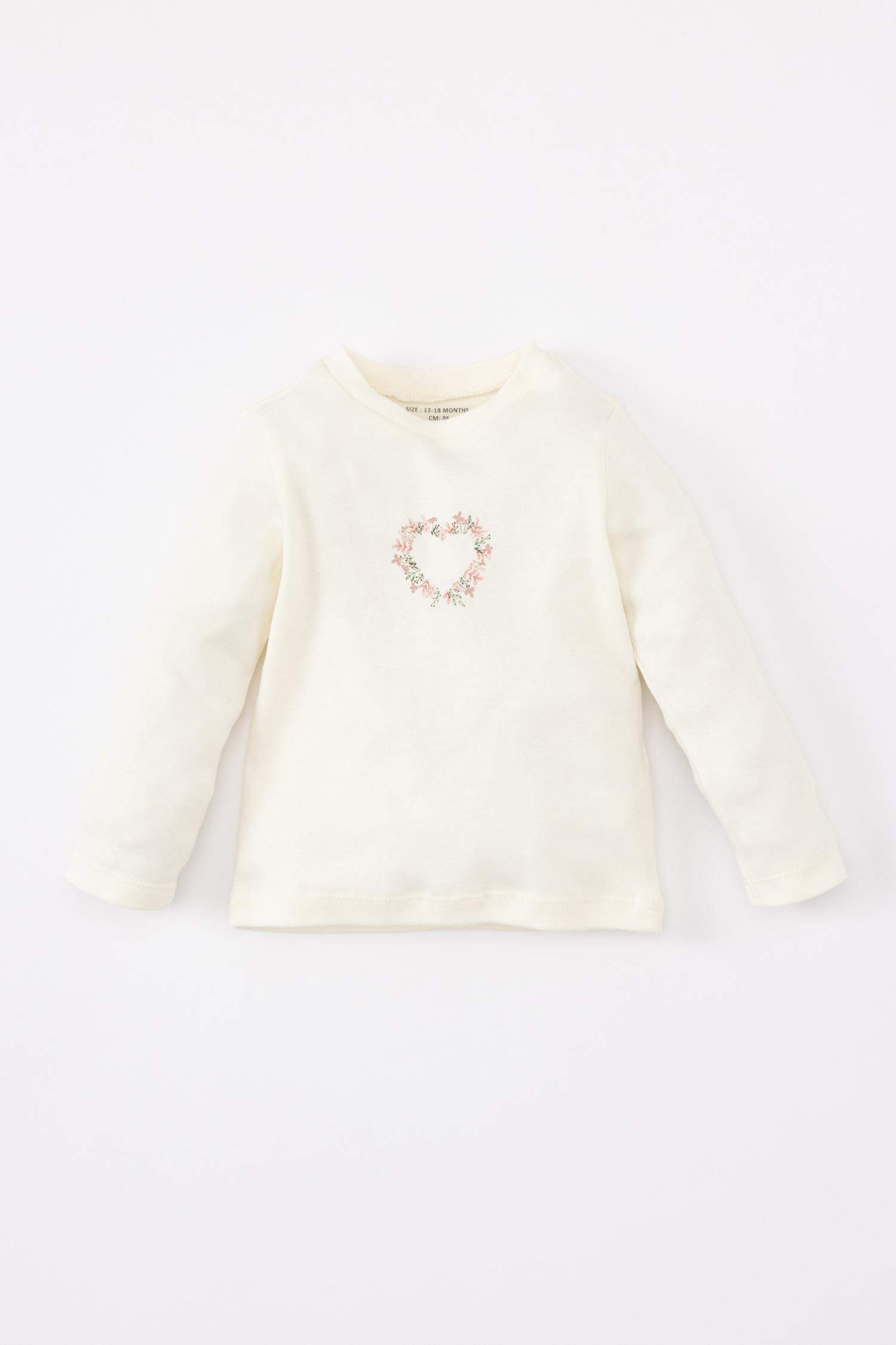 Baby Girl Long Sleeve T-Shirt Crinkle Fabric Salopet Set of 2