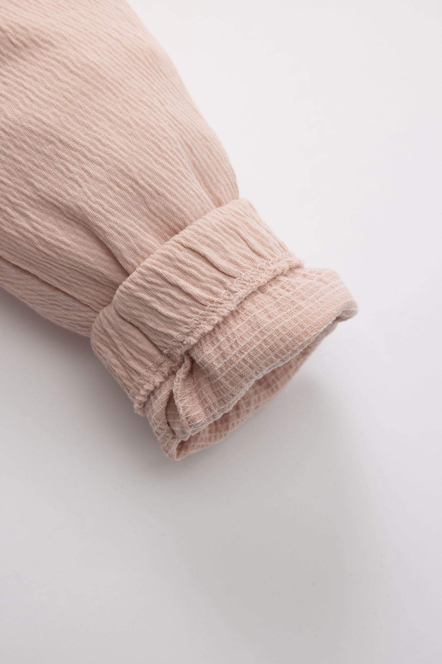 Baby Girl Long Sleeve T-Shirt Crinkle Fabric Salopet Set of 2