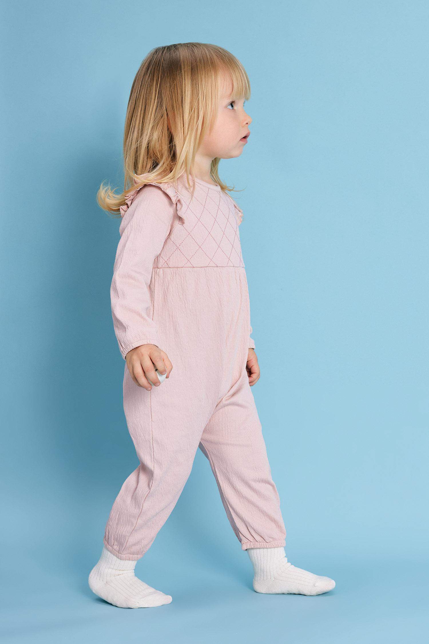 Crinkle Fabric Regular Fit Crew Neck Jumpsuit