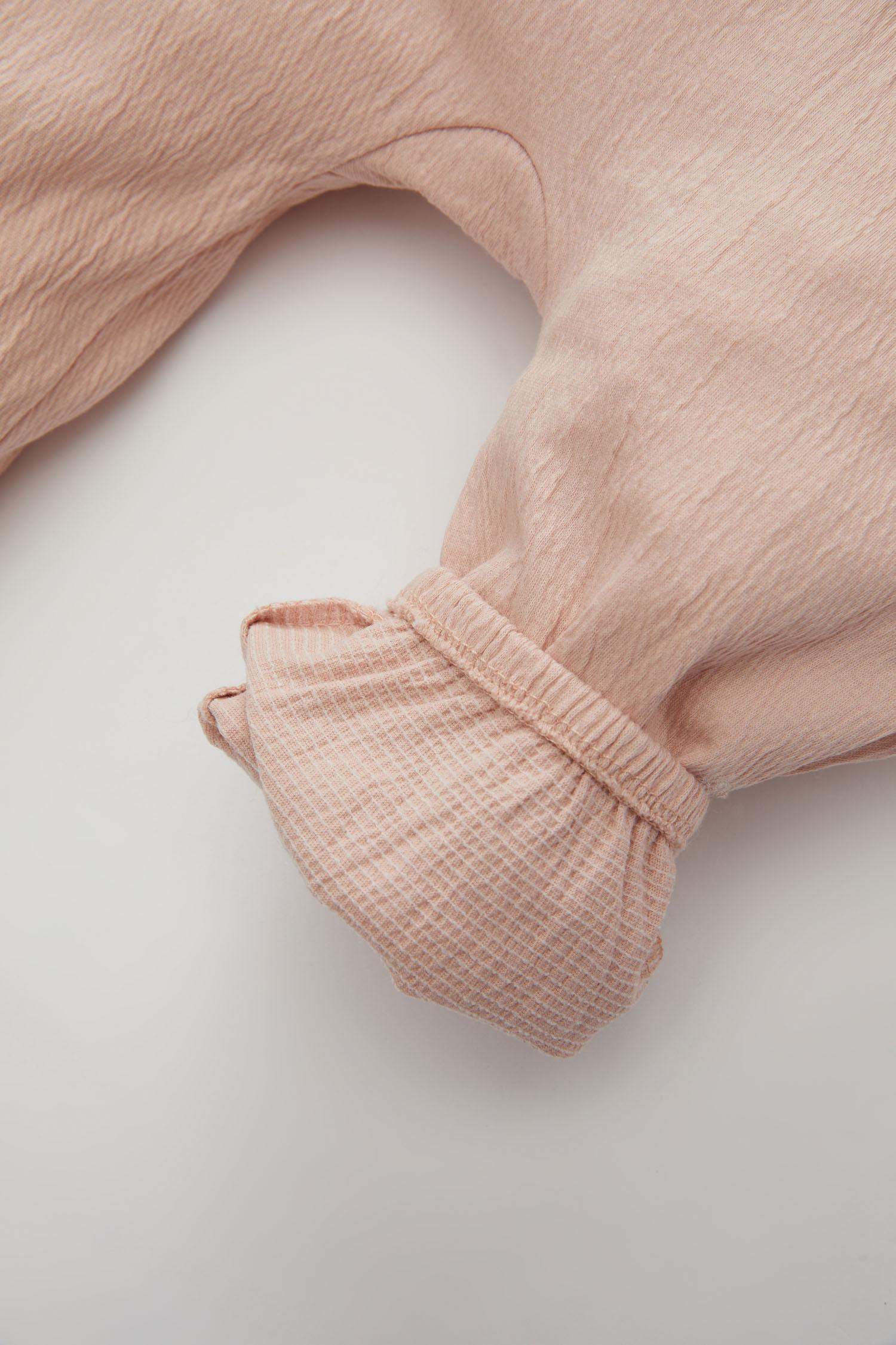 Crinkle Fabric Regular Fit Crew Neck Jumpsuit