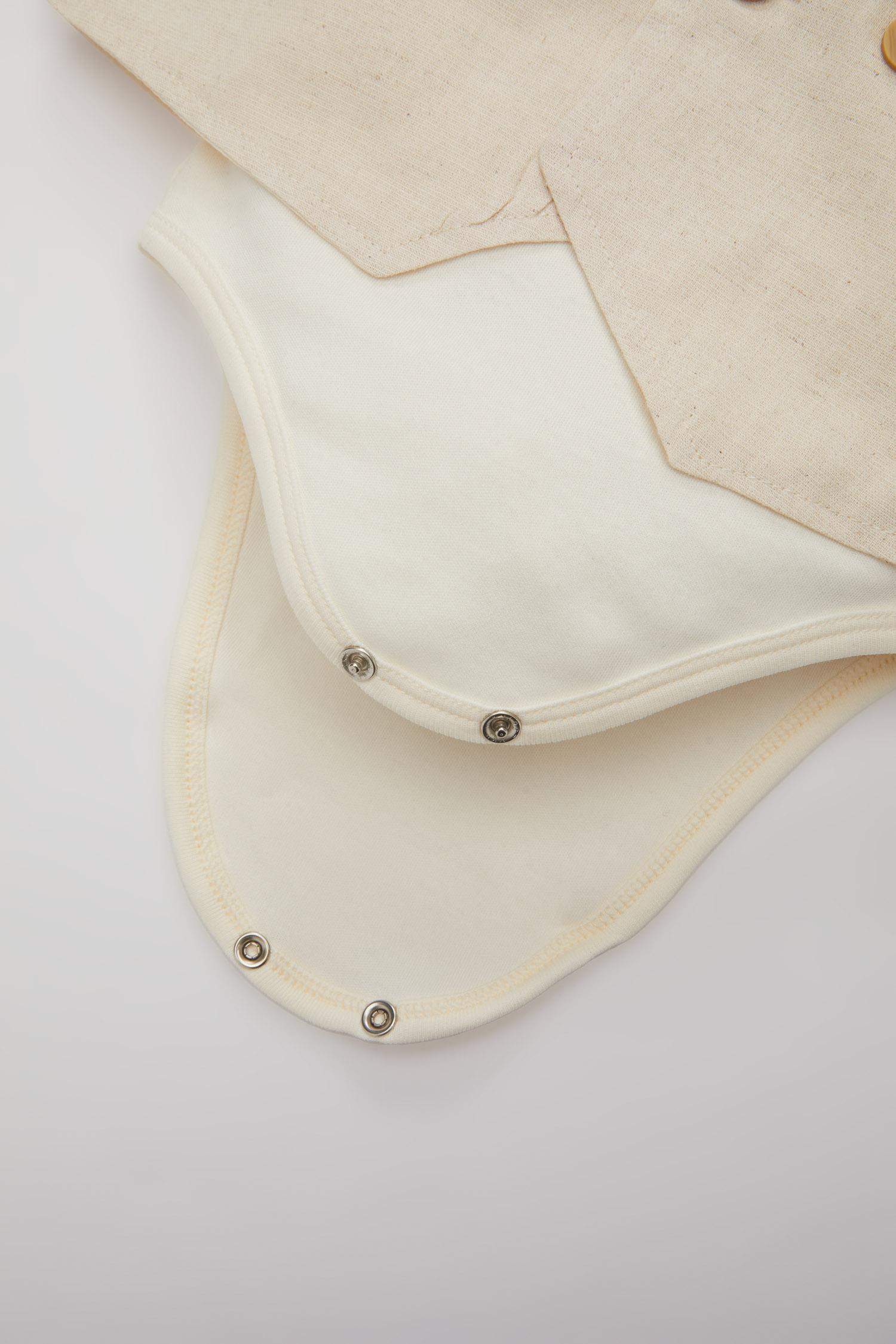 Ensemble pour Bébé Garçon de Body à Manches Longues, Pantalon en Lin à Boutons-Pression et Gilet - 3 Pièces