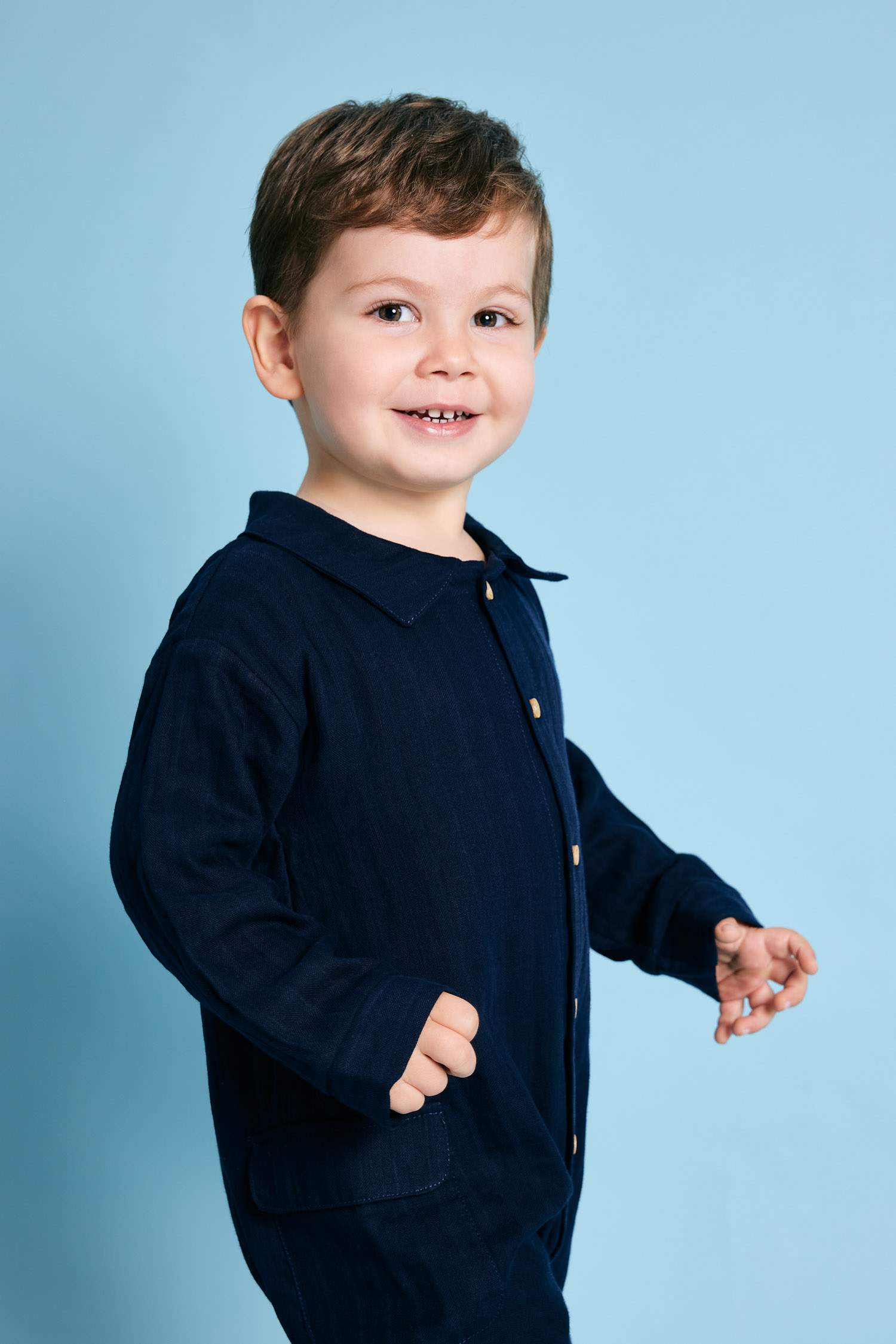 Сәби Ұл ұзын жеңді муслин Комбинезон