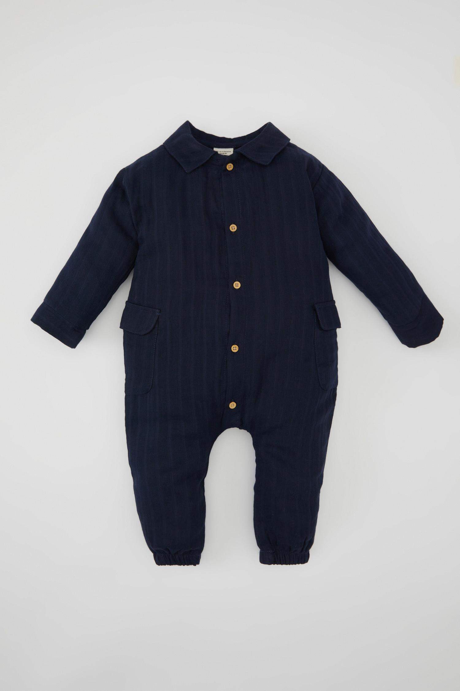 Сәби Ұл ұзын жеңді муслин Комбинезон