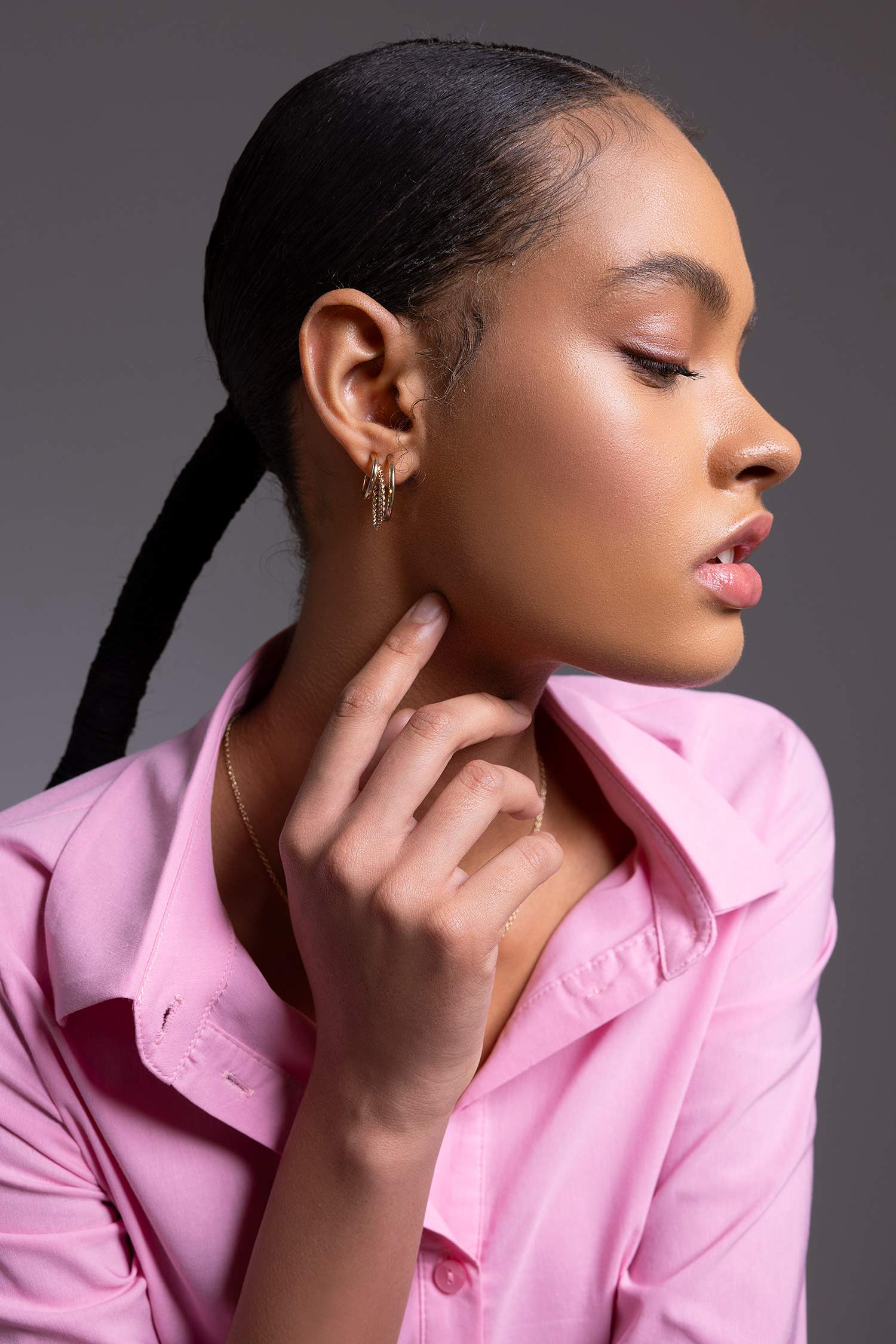 Woman 6 Piece Gold Earrings