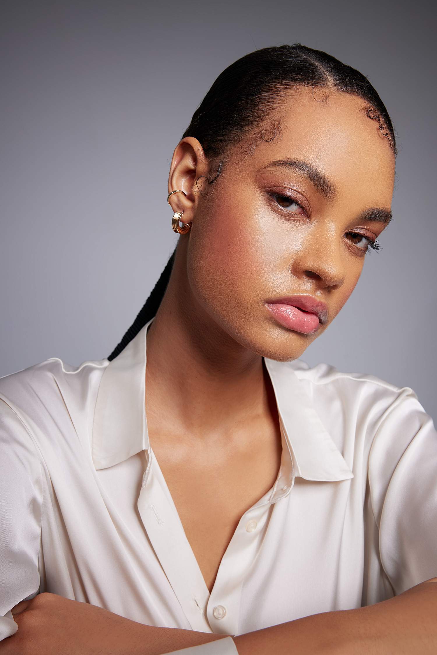 حلق حريمي ذهبي - قطعتين