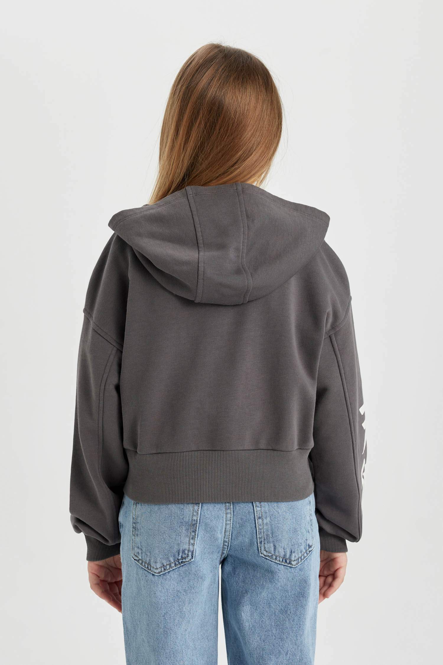 Girl Hooded Zippered Sweatshirt