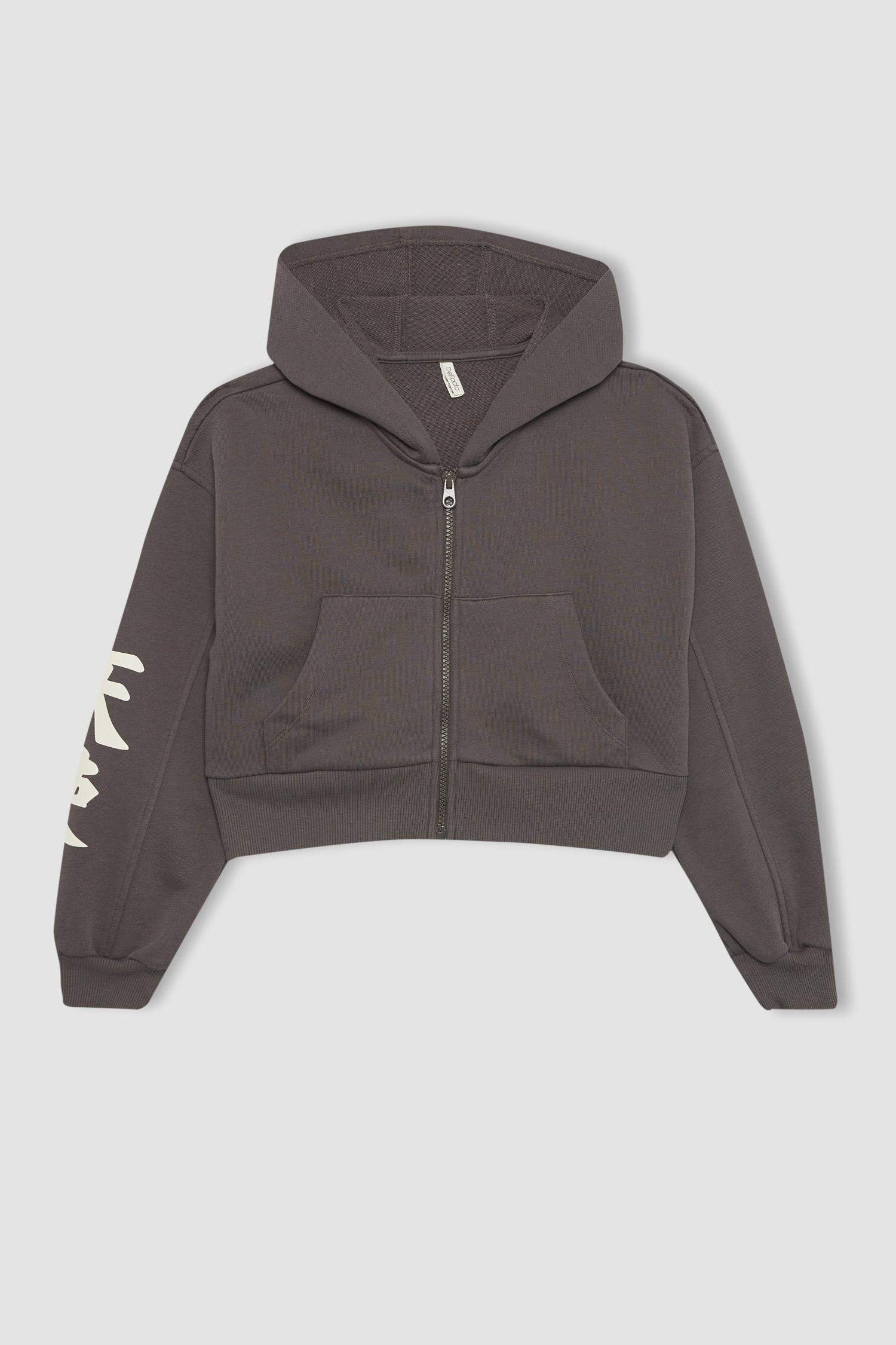 Girl Hooded Zippered Sweatshirt