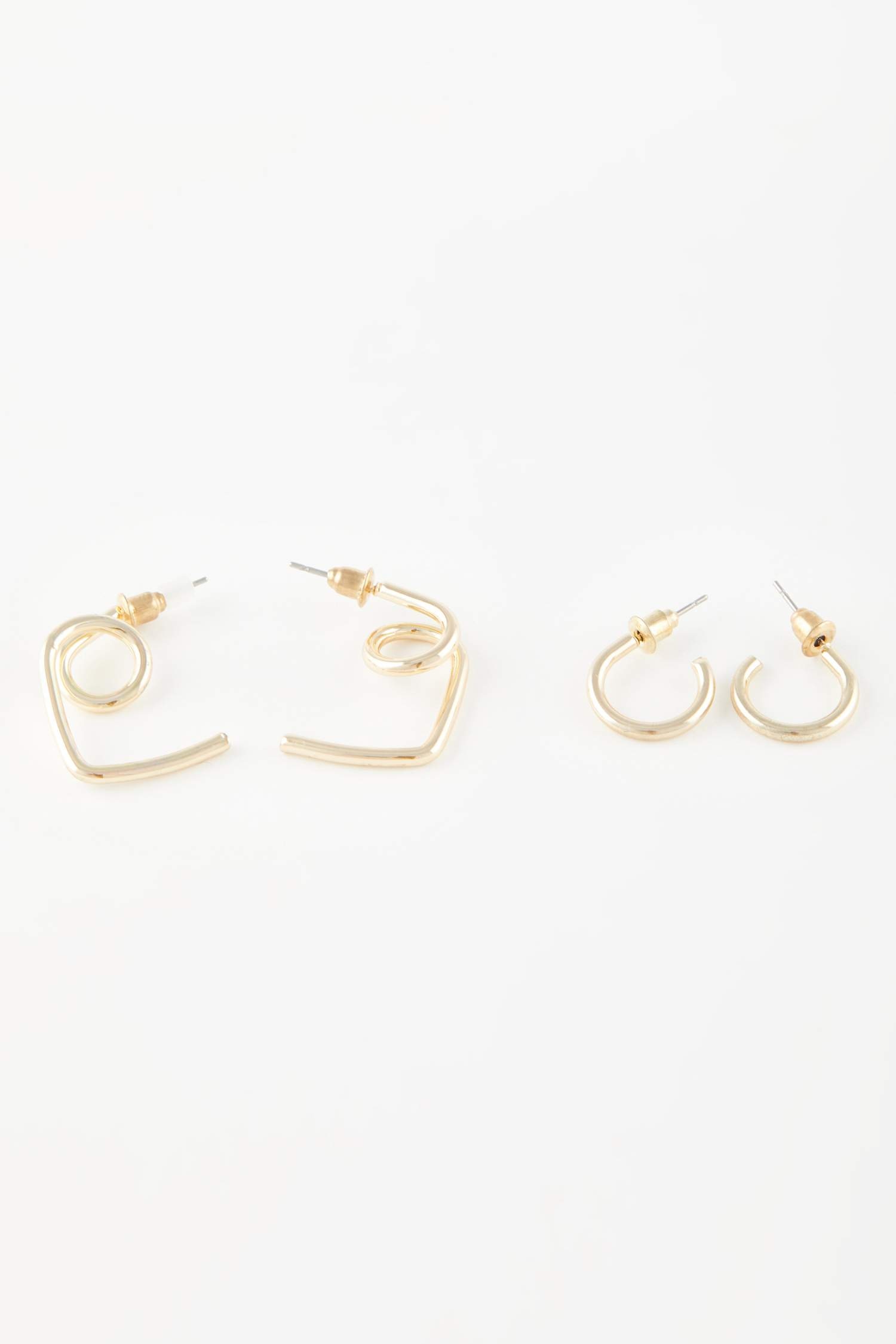 Woman 2 Piece Gold Earrings