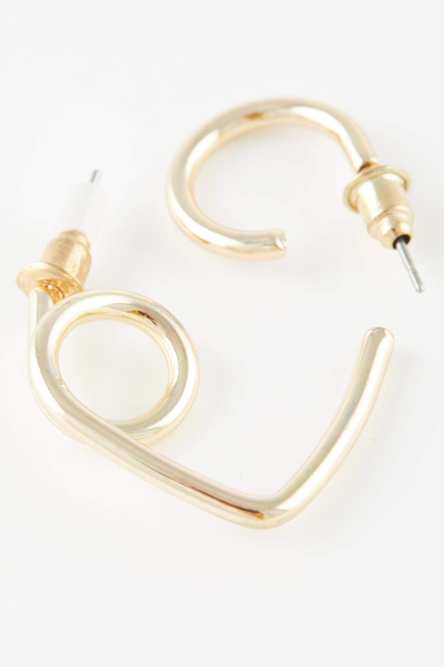 Woman 2 Piece Gold Earrings