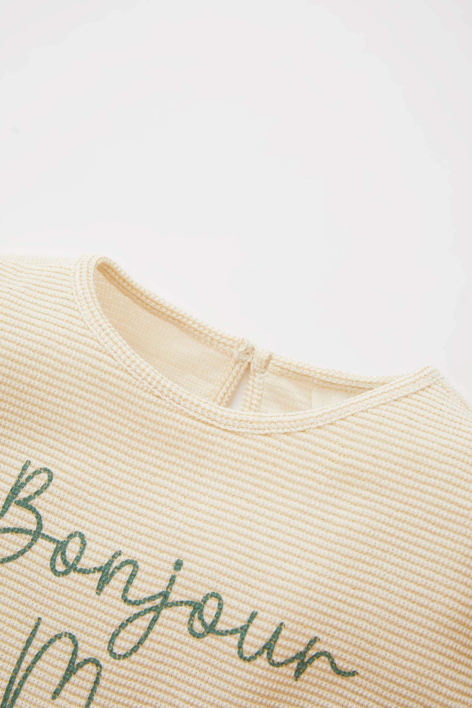 Baby Girl Crew Neck Slogan Printed T-Shirt