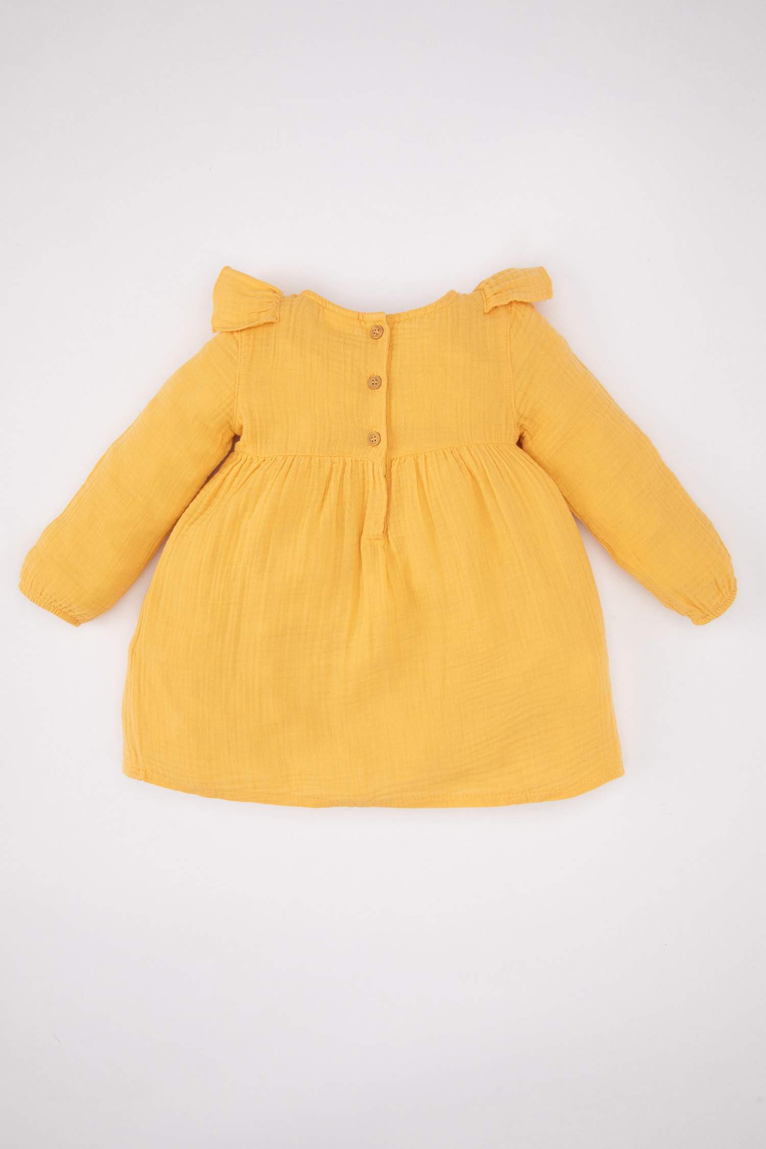 Kız Bebek Uzun Kollu Müslin Elbise