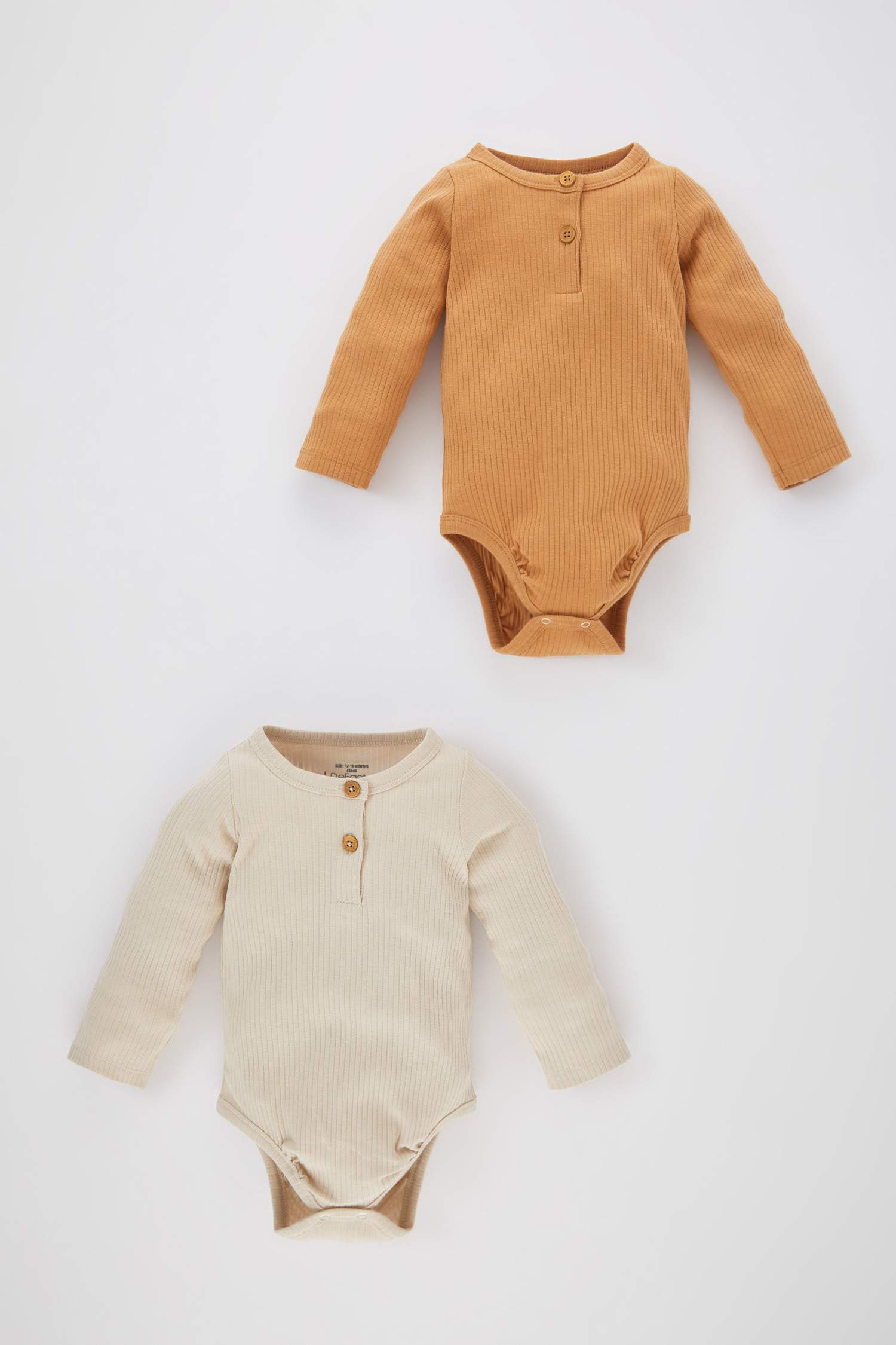 Боди с длинным рукавом в полоску для новорожденных мальчиков, 2 шт