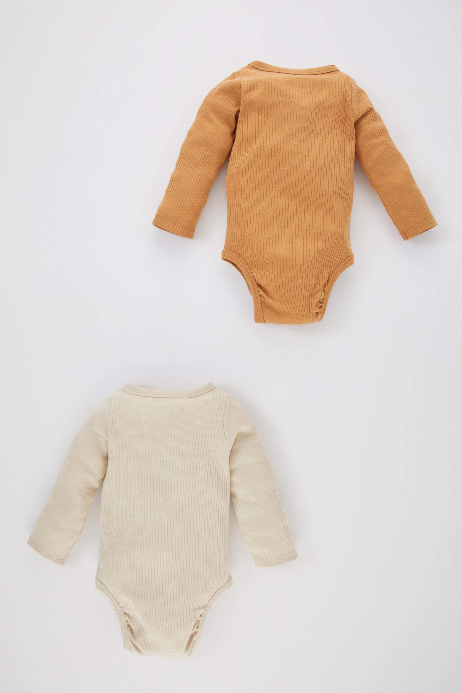 Боди с длинным рукавом в полоску для новорожденных мальчиков, 2 шт