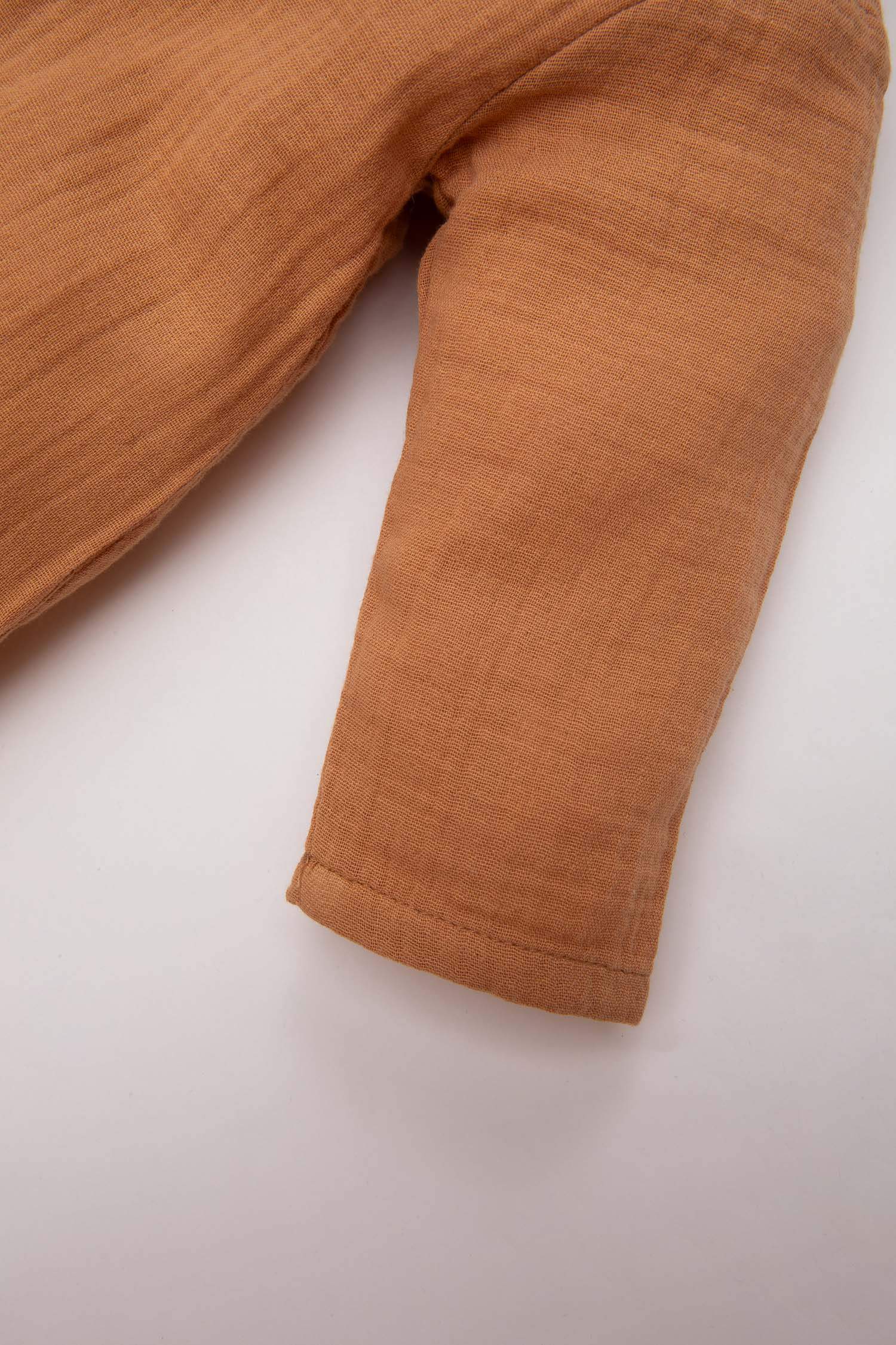 Erkek Bebek Yenidoğan Kapüşonlu Müslin Uzun Kollu Tulum