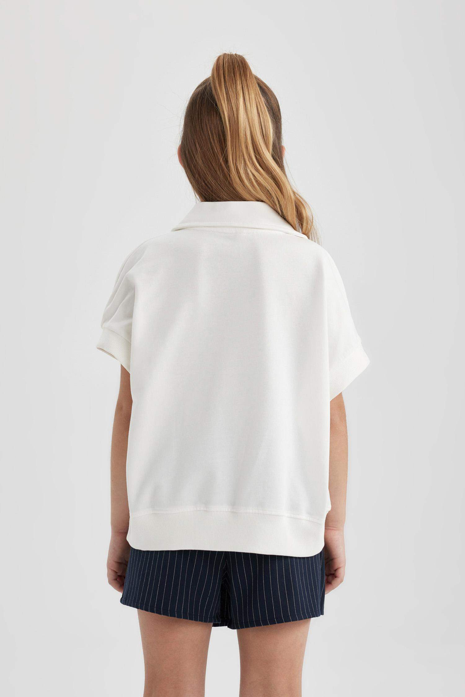 تيشيرت بولو بناتي جيرسي اوفر سايز نص ردن