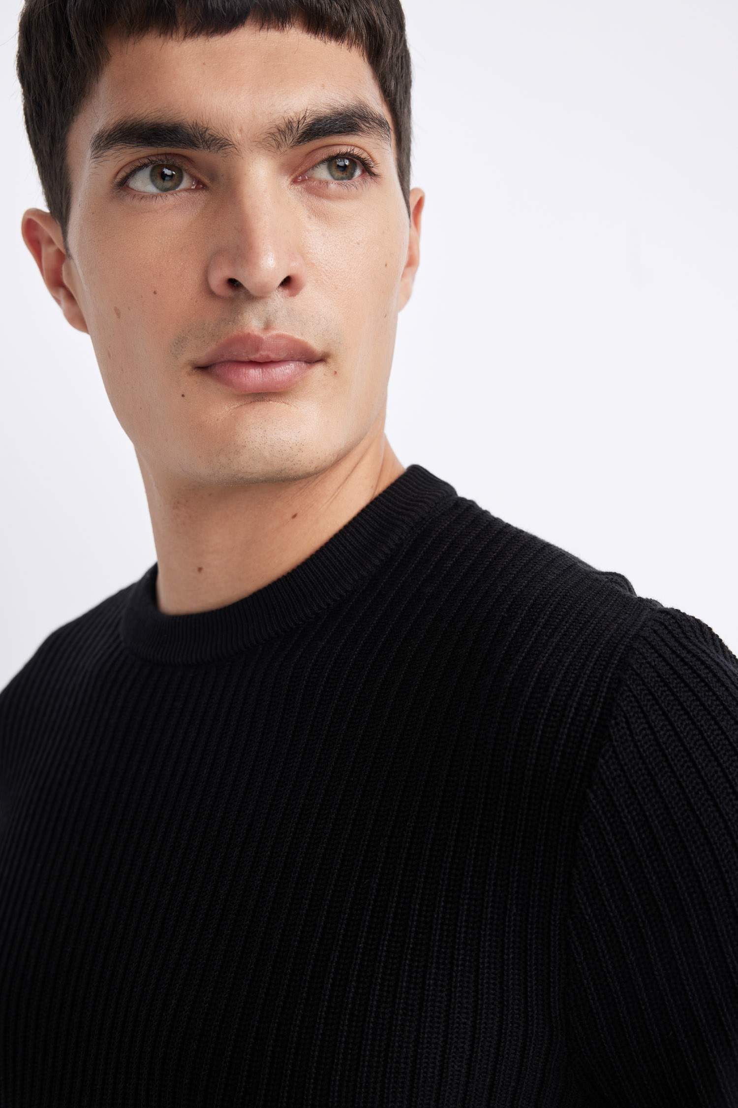 Standard Fit Crew Neck Basic Knitted Pullover