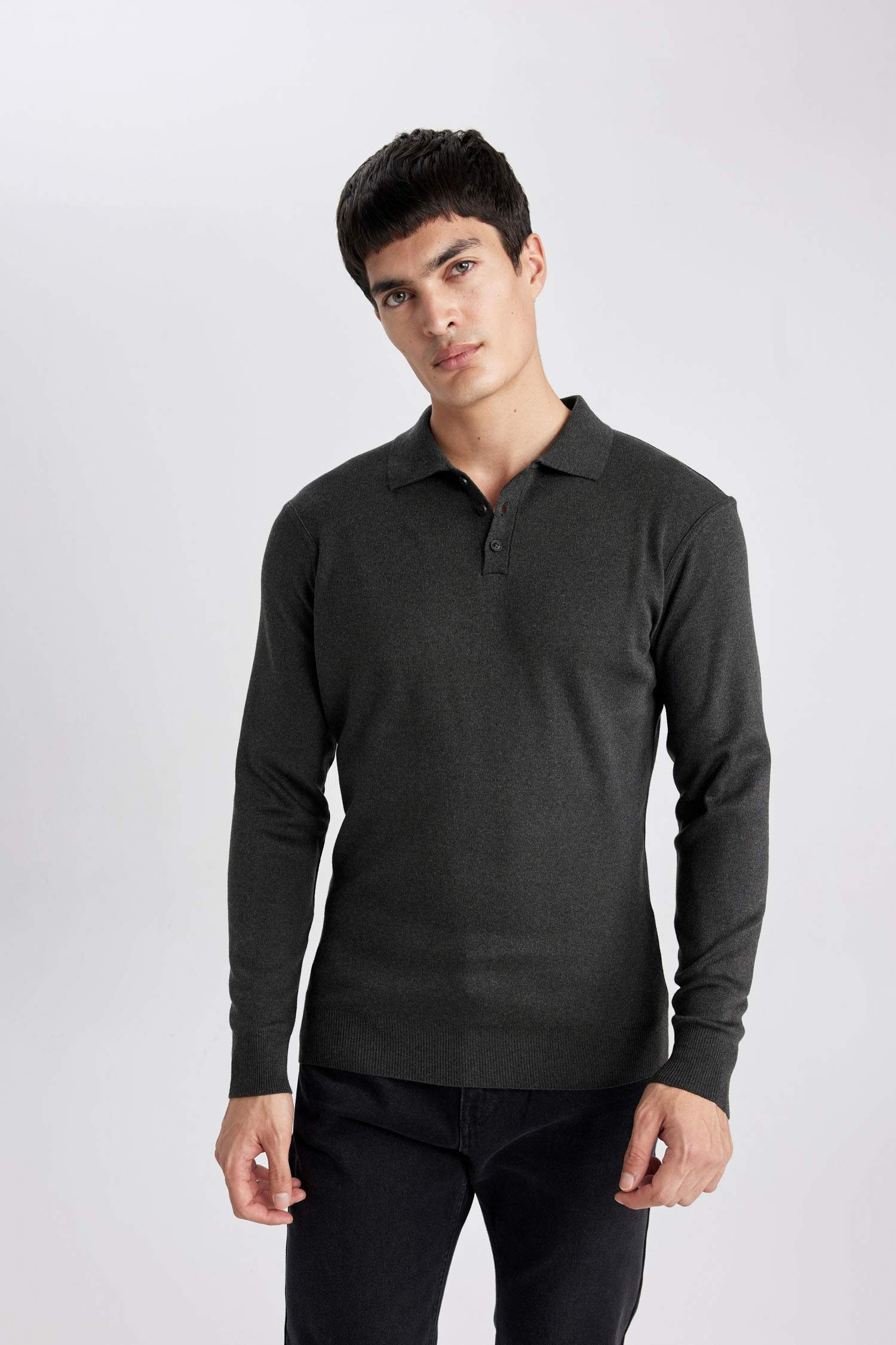 стандарт пішім поло жаға трикотаж Пулловер