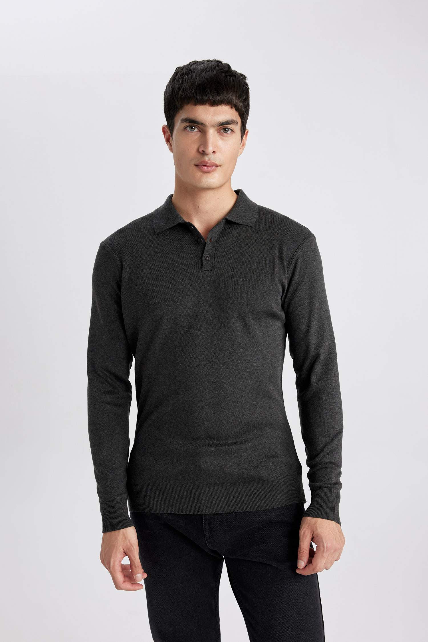 стандарт пішім поло жаға трикотаж Пулловер