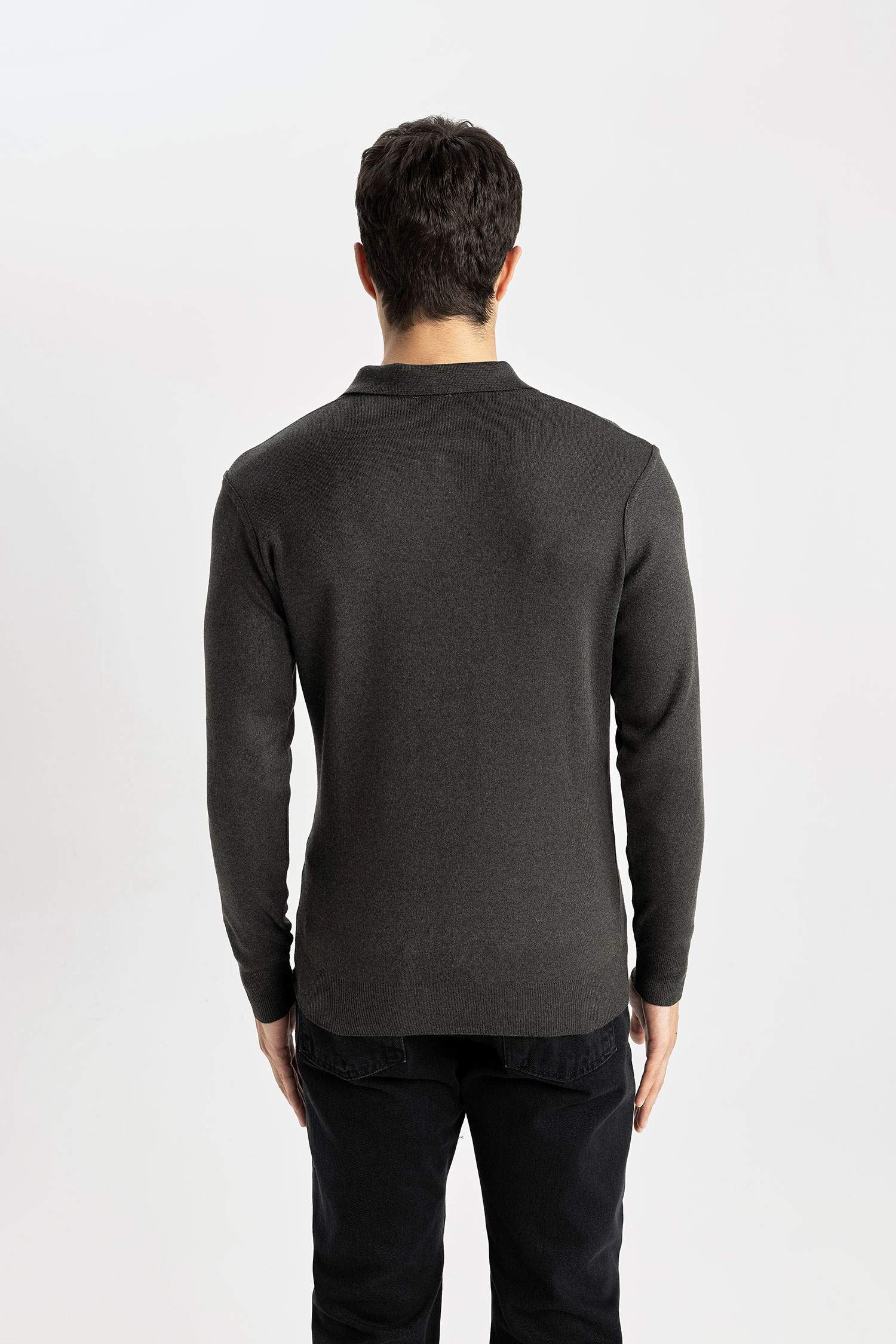 стандарт пішім поло жаға трикотаж Пулловер