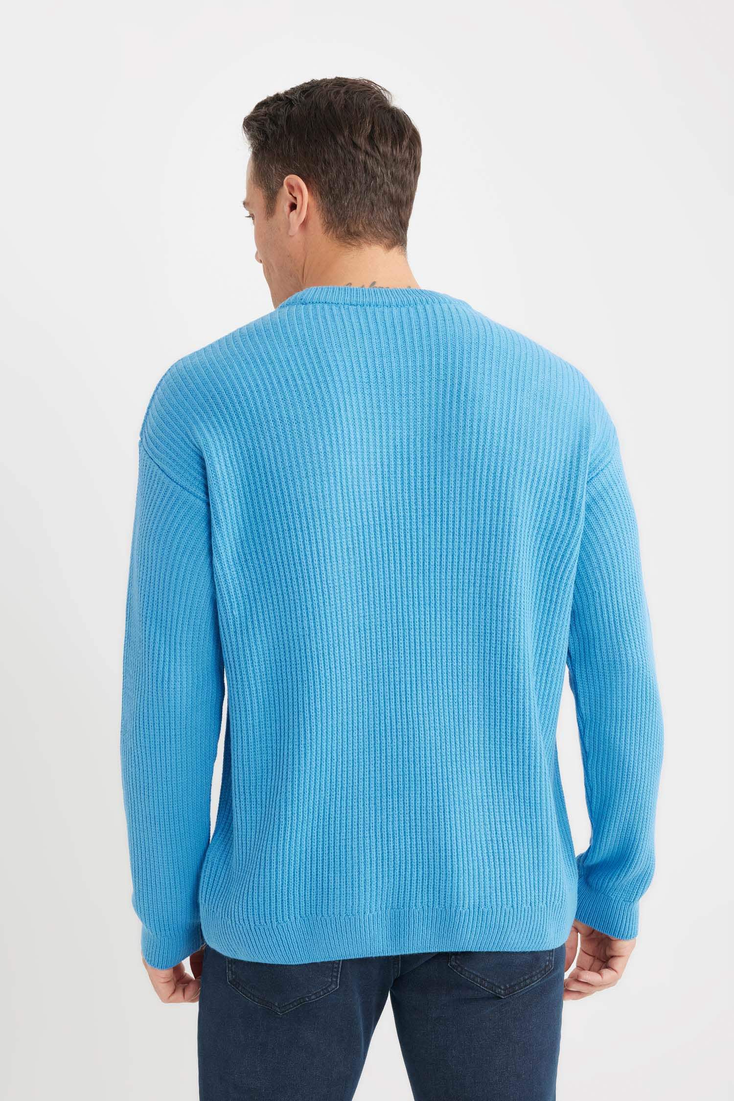 Oversize Fit Crew Neck Knitwear Pullover