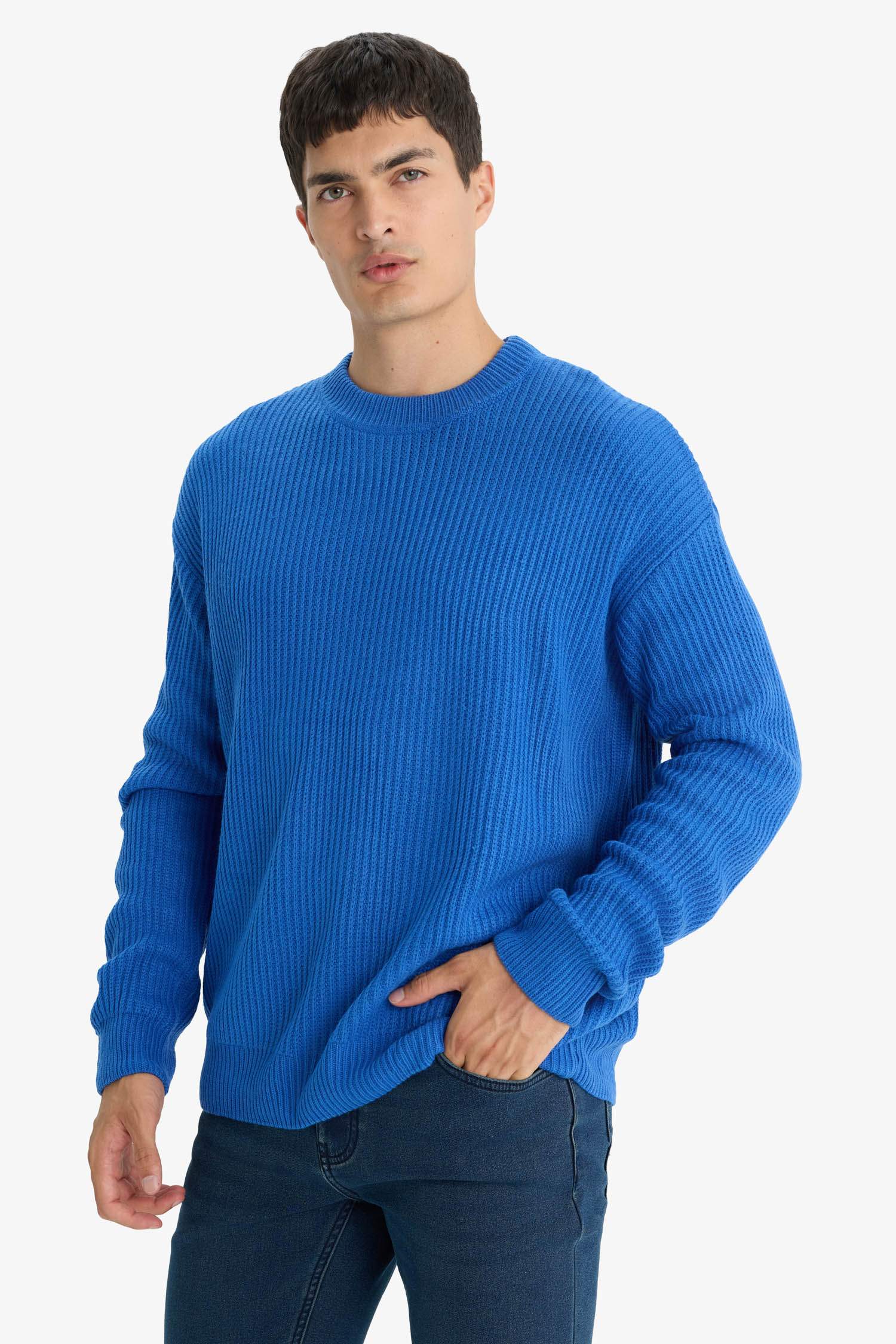 Oversize Fit Crew Neck Knitwear Pullover