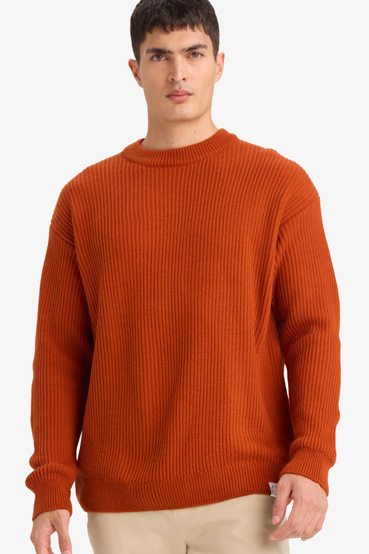 Oversize Geniş Kalıp Bisiklet Yaka Triko Kazak