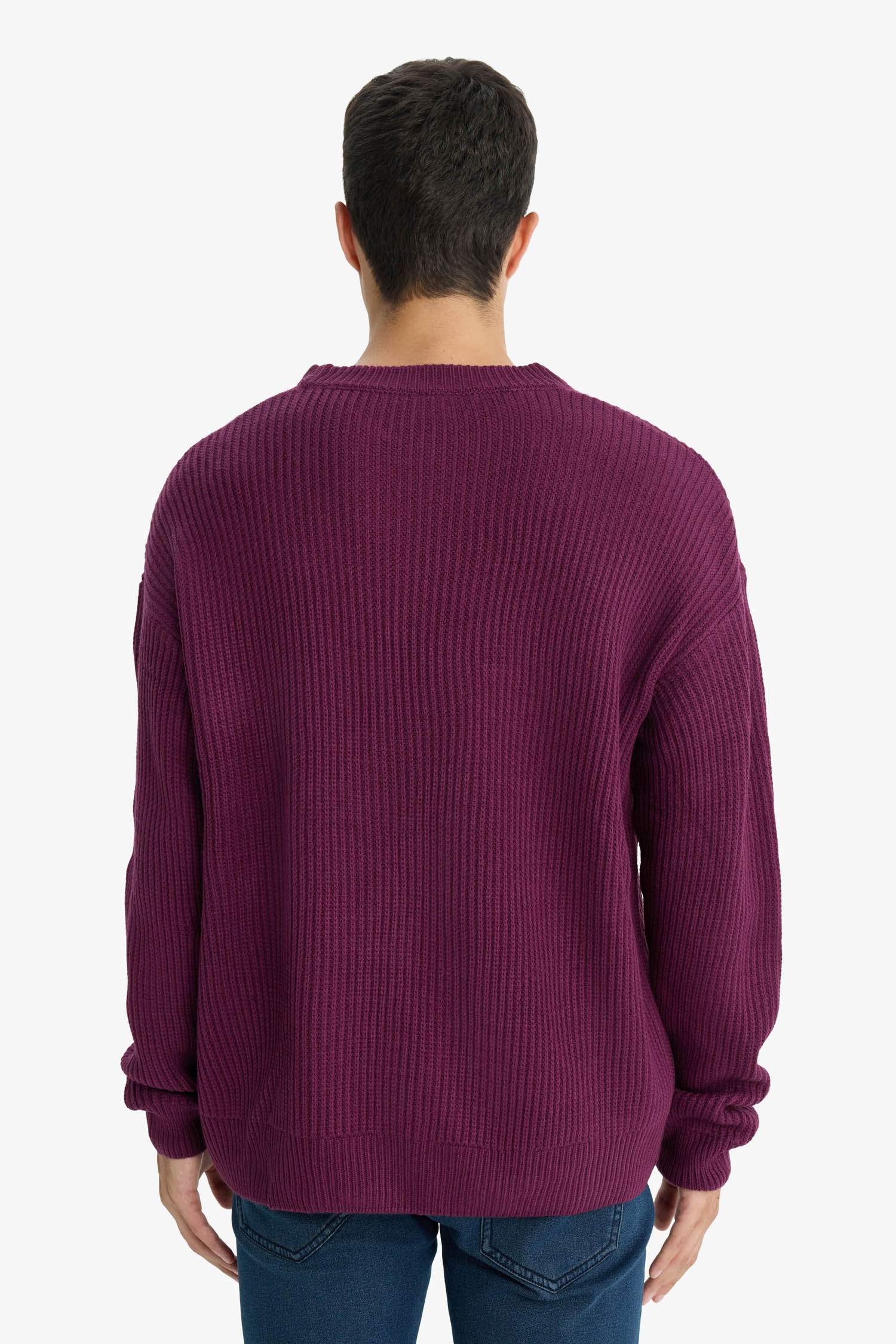 Oversize Geniş Kalıp Bisiklet Yaka Triko Kazak